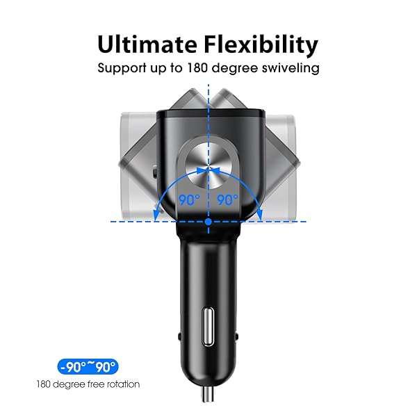 BUVAYE BUVAYE 5-in-1 USB C Car Charger Adapter: Fast Charge Dual Socket Splitter for GPS, Dash Cam & Phone (12V/24V) - View 7 of 9