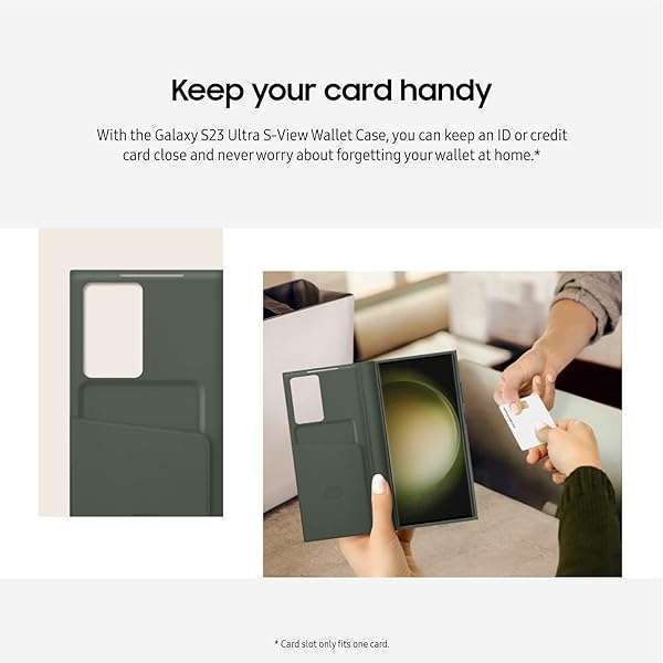 Samsung SAMSUNG Galaxy S23 Ultra S-View Wallet Case: Protective Cover with Card Holder & Clear Window - Black EF-ZS918CBEGUS - View 2 of 6