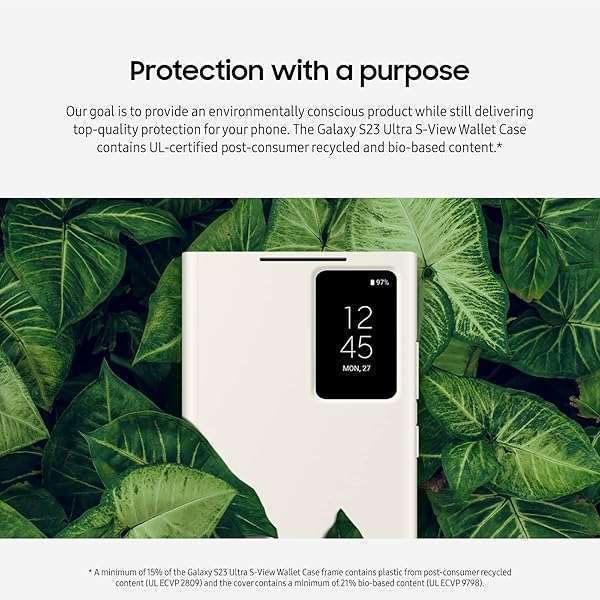 Samsung SAMSUNG Galaxy S23 Ultra S-View Wallet Case: Protective Cover with Card Holder & Clear Window - Black EF-ZS918CBEGUS - View 3 of 6