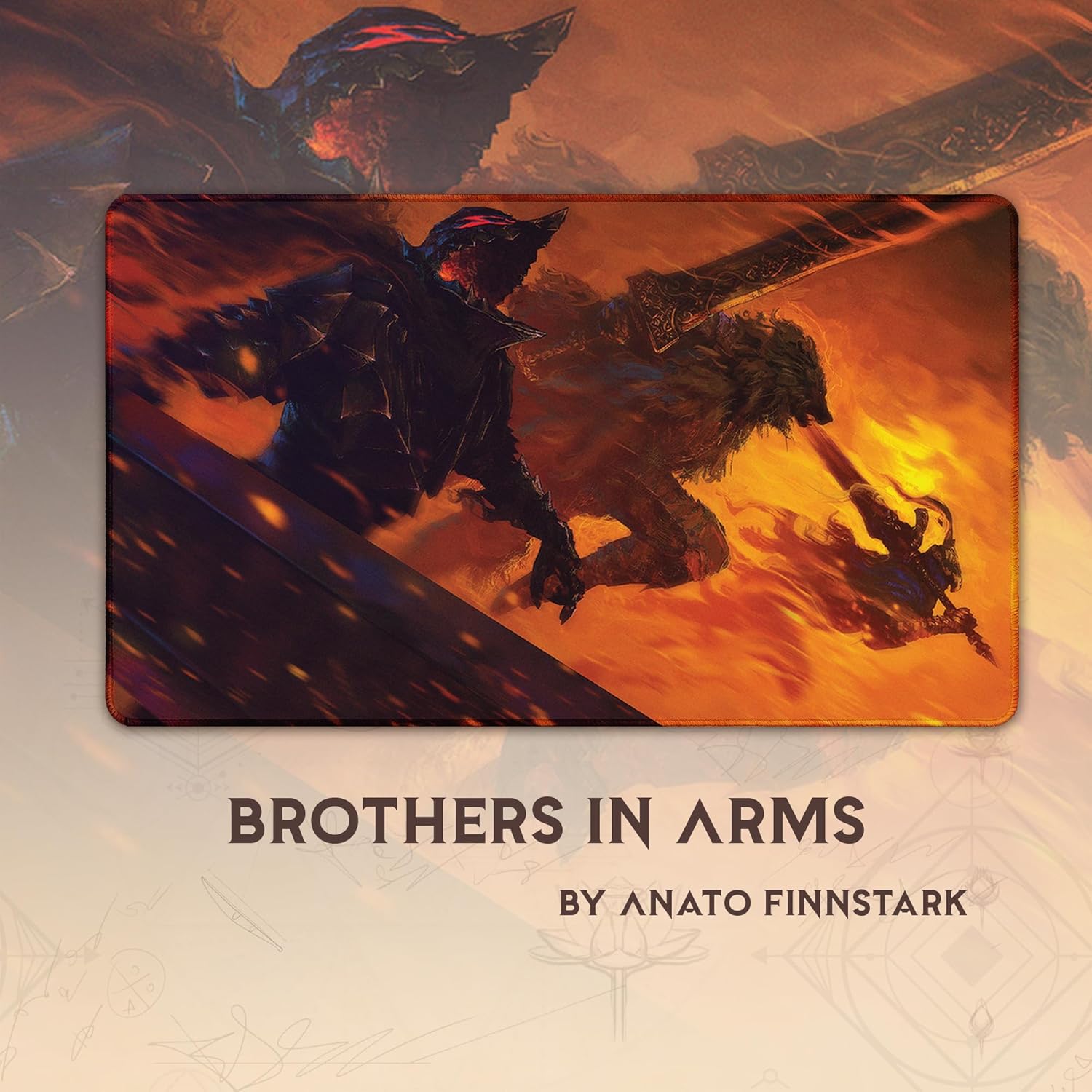Paramint Paramint Brothers in Arms Stitched MTG Playmat by Anato Finnstark Compatible with Magic The Gathering YuGiOh TCG Original Designs - View 3 of 7