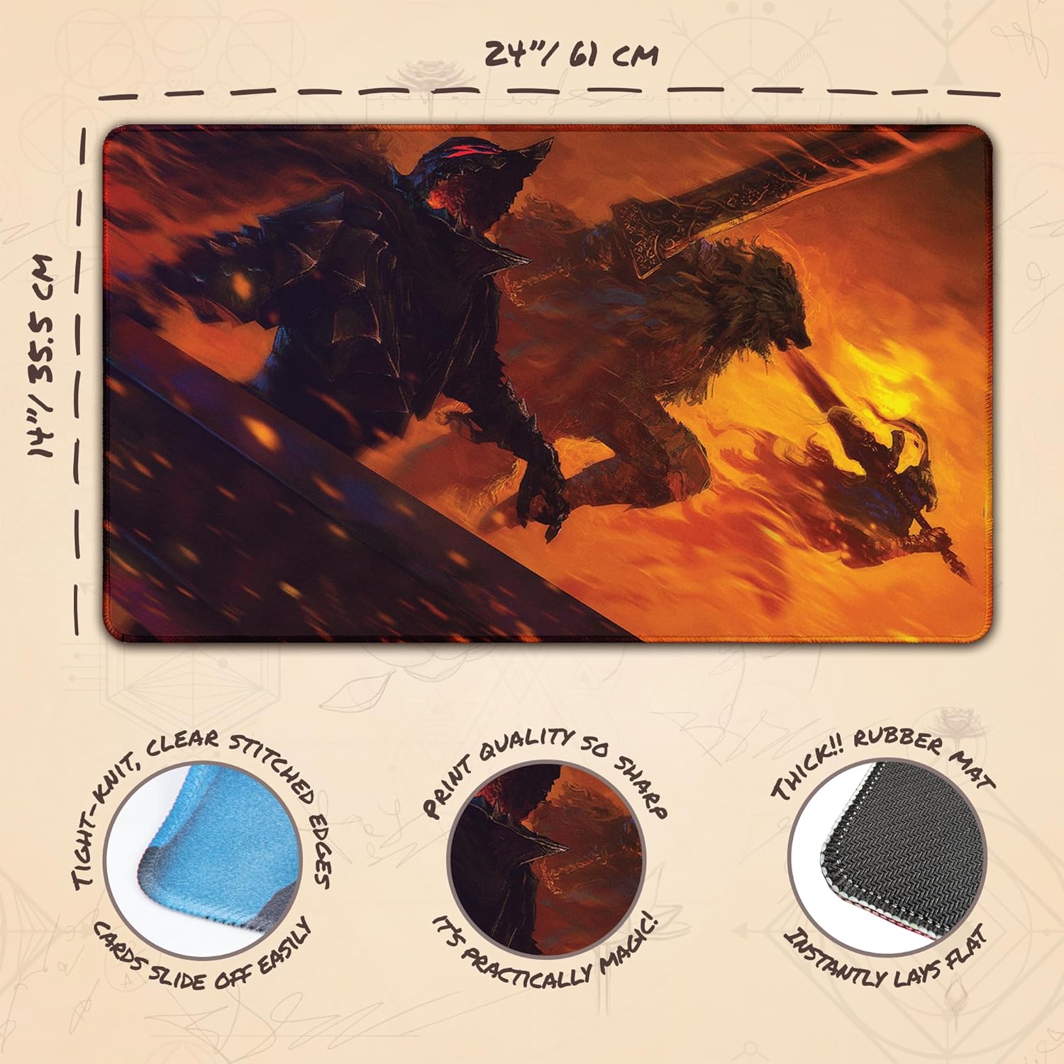 Paramint Paramint Brothers in Arms Stitched MTG Playmat by Anato Finnstark Compatible with Magic The Gathering YuGiOh TCG Original Designs - View 4 of 7