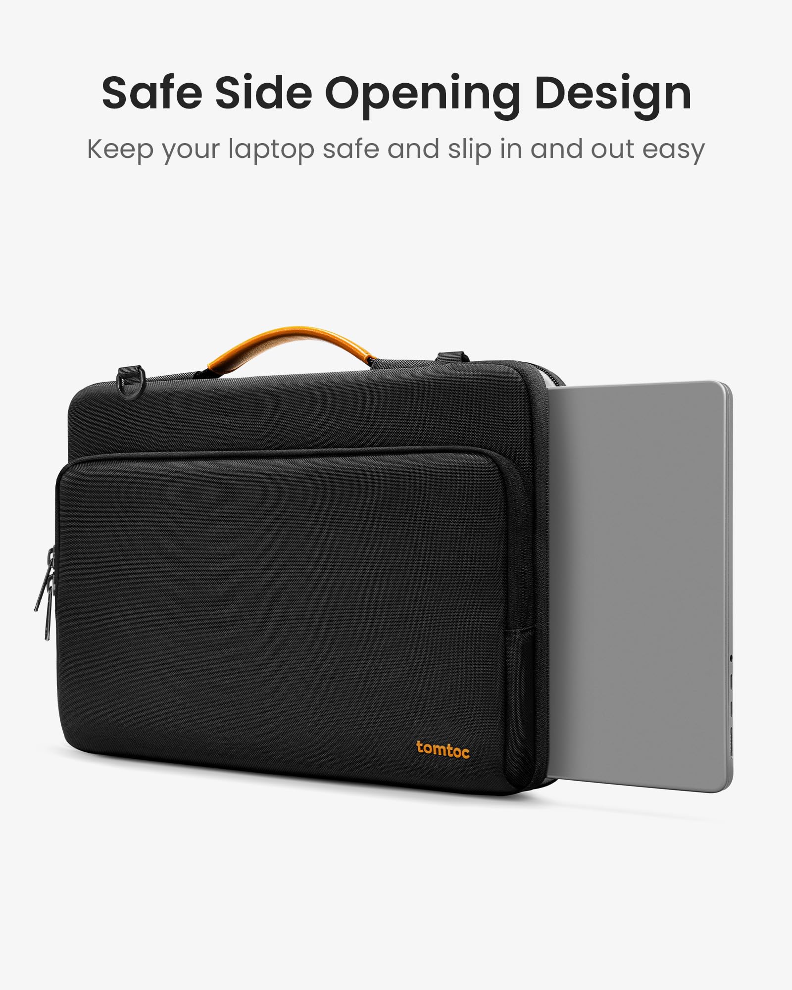 tomtoc 360 Protective Laptop Shoulder Bag for MacBook Pro Razer Blade Dell Inspiron Water-Resistant Case for 16-inch Laptops - View 7 of 9