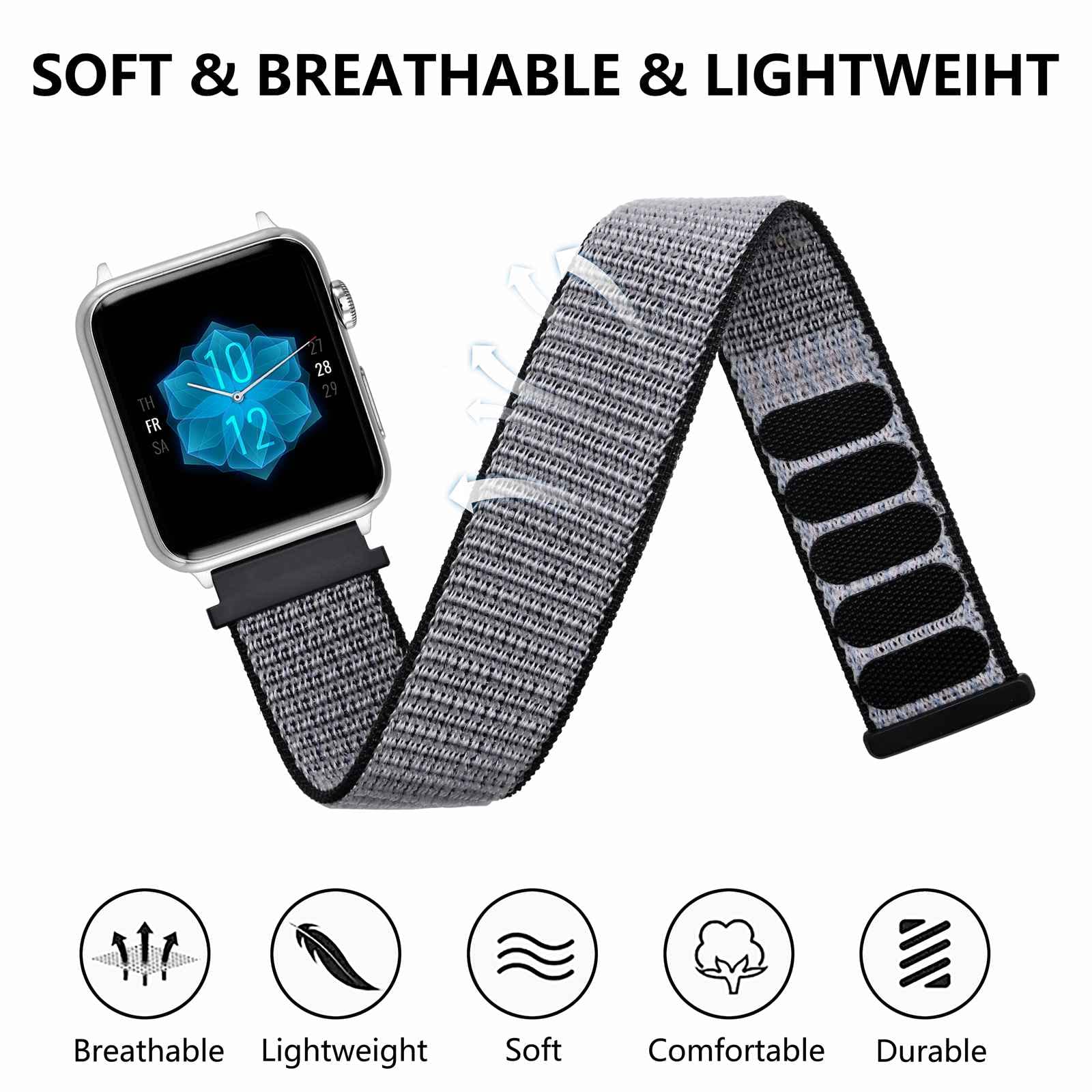 ANNEFIT Nylon Sport Loop Watch Bands 20mm Quick Release Adjustable Strap for Men Women Black Army Green 2 Packs - View 4 of 8