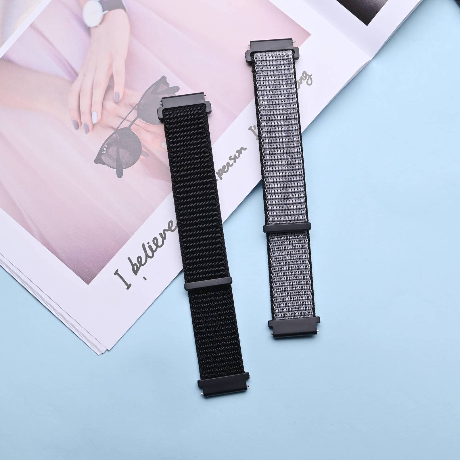 ANNEFIT Nylon Sport Loop Watch Bands 20mm Quick Release Adjustable Strap for Men Women Black Army Green 2 Packs - View 8 of 8