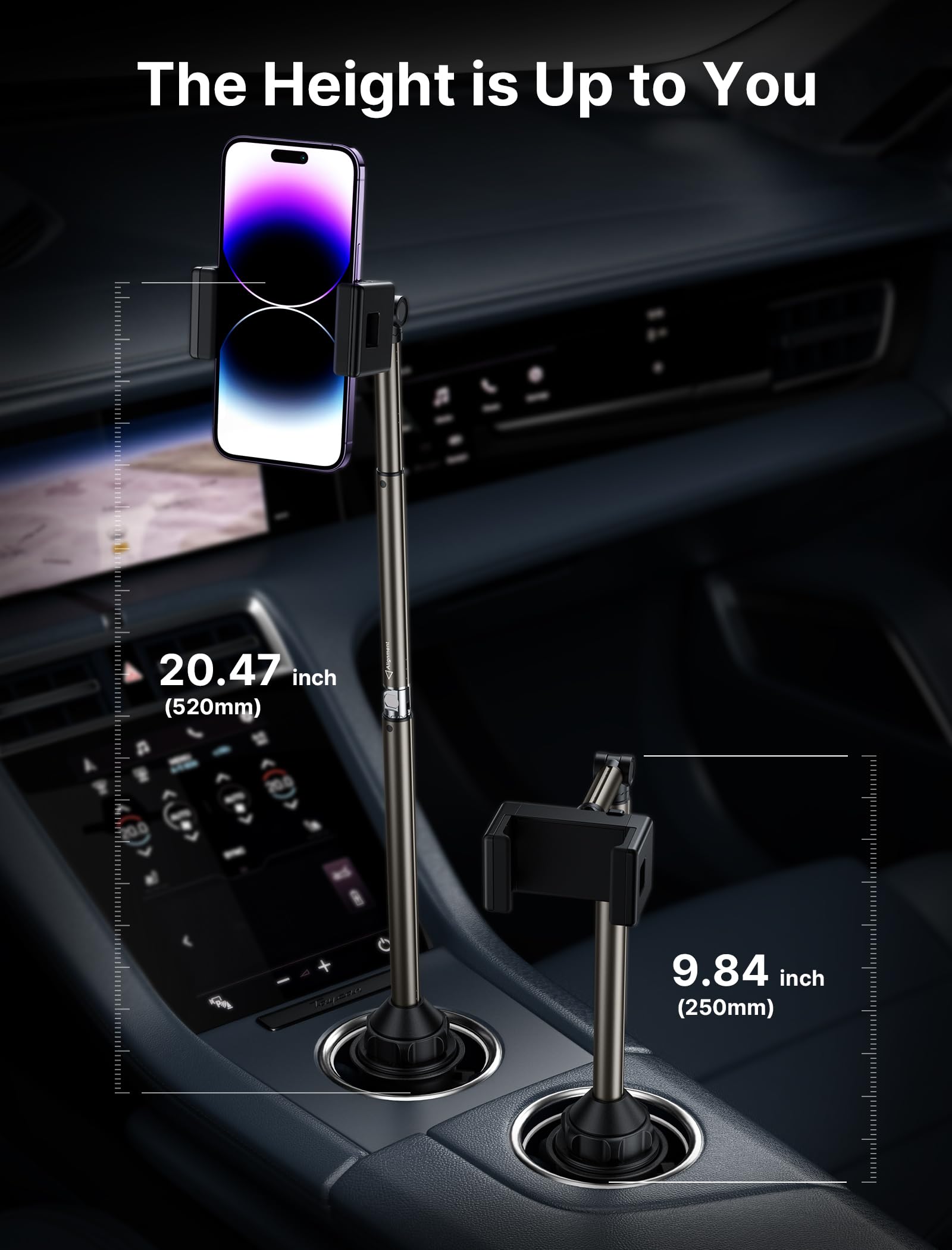JSAUX Multi-Adjustable Cup Phone Holder for Car Compatible with iPhone Samsung Galaxy Google Pixel and Other Smartphones - View 2 of 7