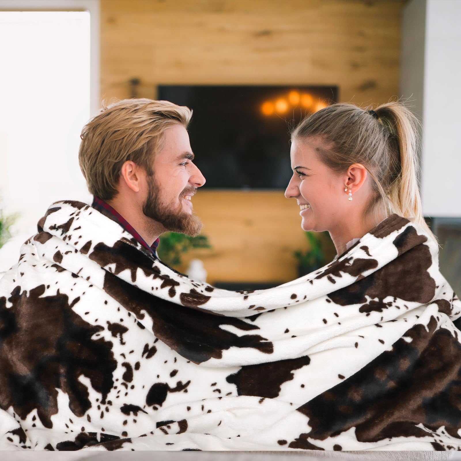 GEULAY Cow Print Blanket Lightweight Ultra Soft Plush Fleece Throw Cozy Warm Farmhouse Decor 50x60 Inch Machine Washable Gift for All Seasons - View 2 of 9