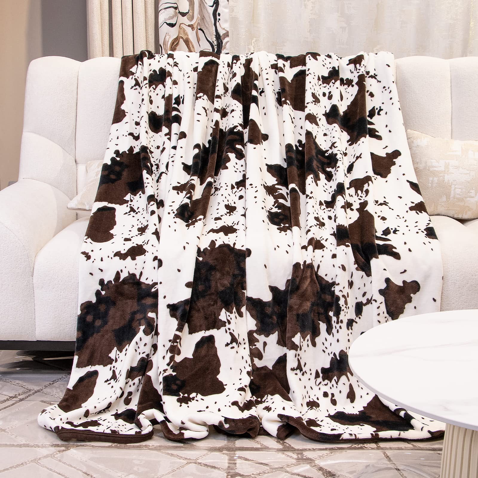 GEULAY Cow Print Blanket Lightweight Ultra Soft Plush Fleece Throw Cozy Warm Farmhouse Decor 50x60 Inch Machine Washable Gift for All Seasons - View 4 of 9