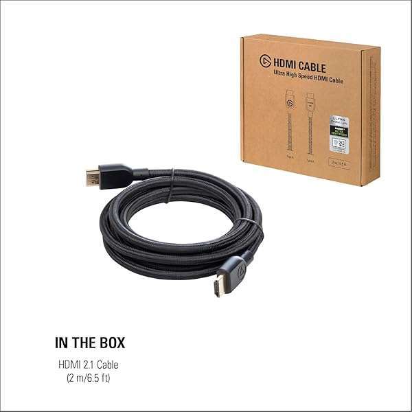 Elgato Elgato HDMI 2.1 Cable - 48 Gbps, 8K@60Hz, 4K@120Hz, eARC, Dolby Atmos - Compatible with PS5, Xbox Series X, HD60 X (6.5ft) - View 7 of 7