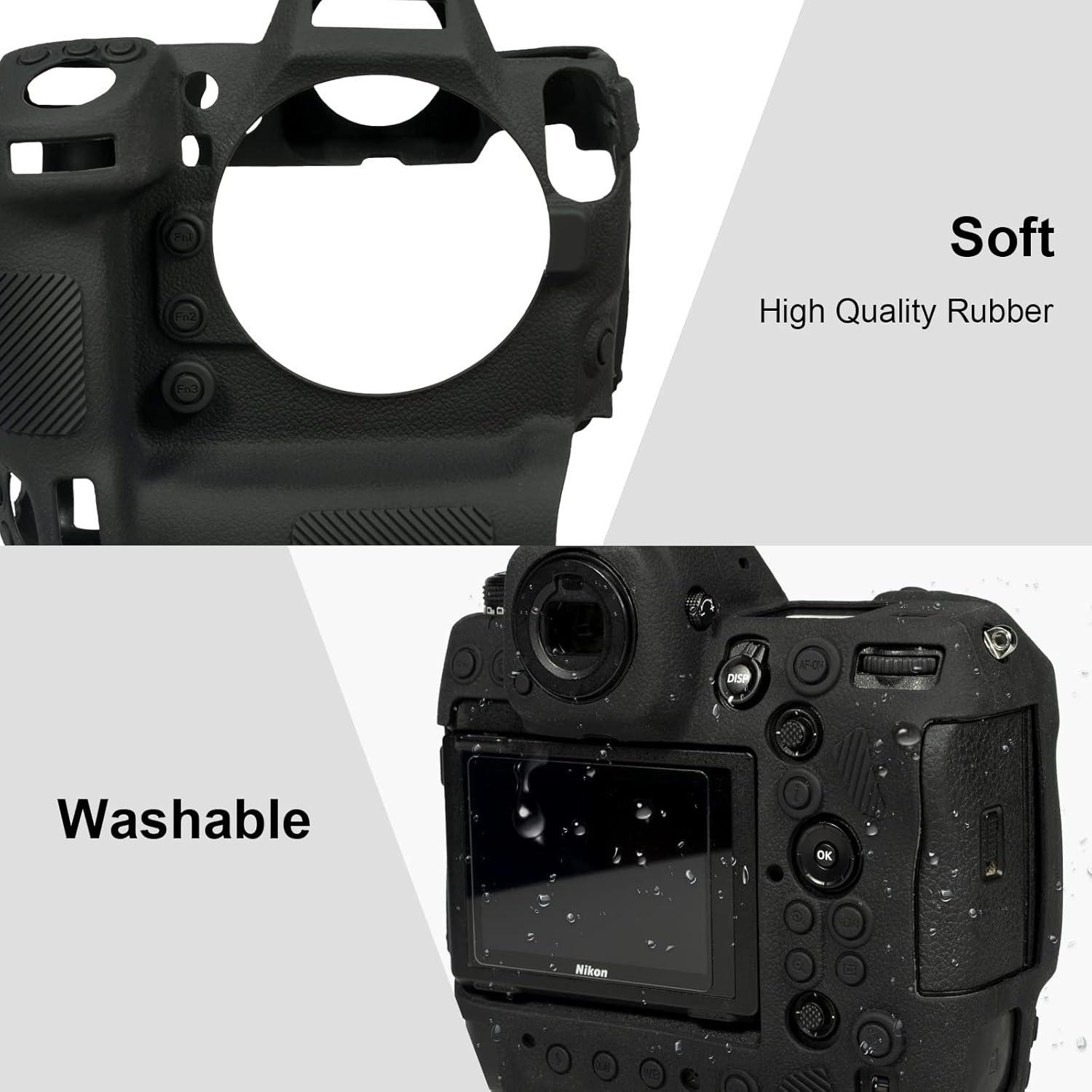 Easy Hood Easy Hood Camera Case for Nikon Z9 Anti Scratch Soft Silicone Rubber Protective Cover Black - View 6 of 8