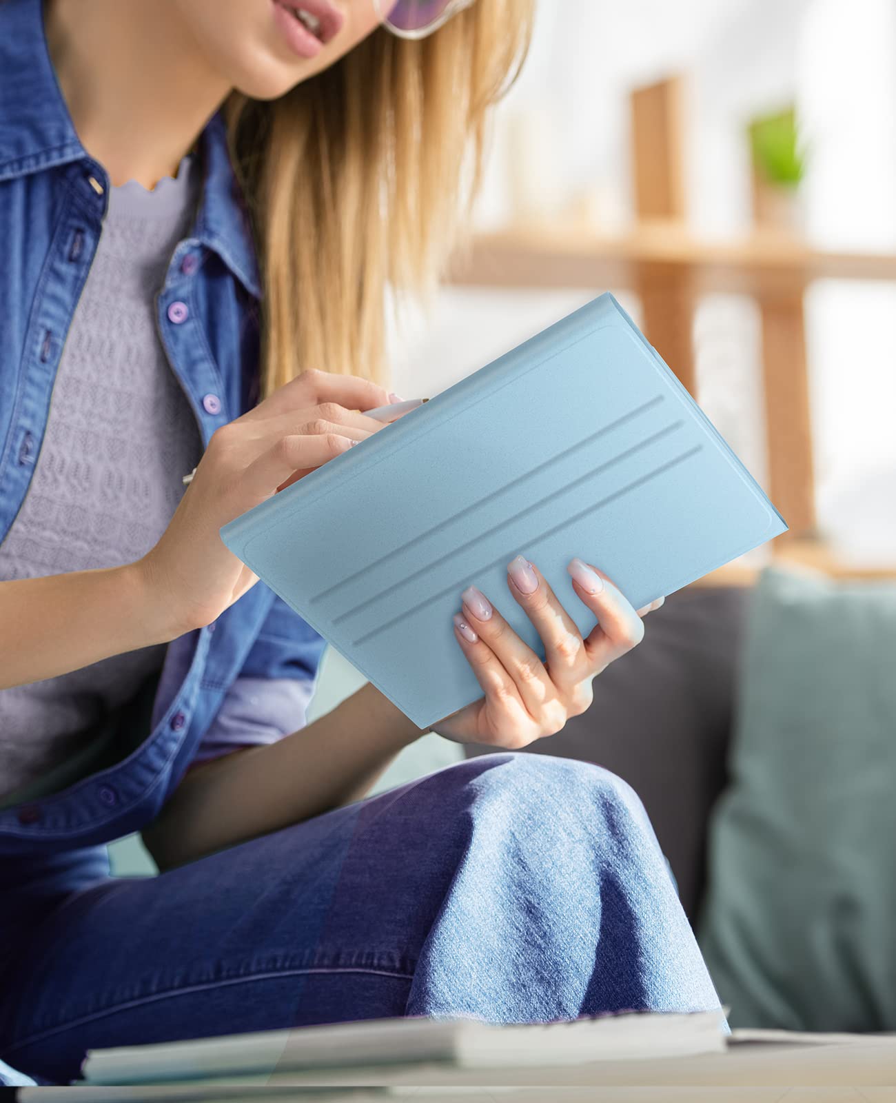 GreenLaw iPad Air 5th Generation Case with Keyboard and Backlit Touchpad Light Sky Blue for iPad Air 5th Gen 2022 and Air 4th Gen 2020 - View 7 of 7