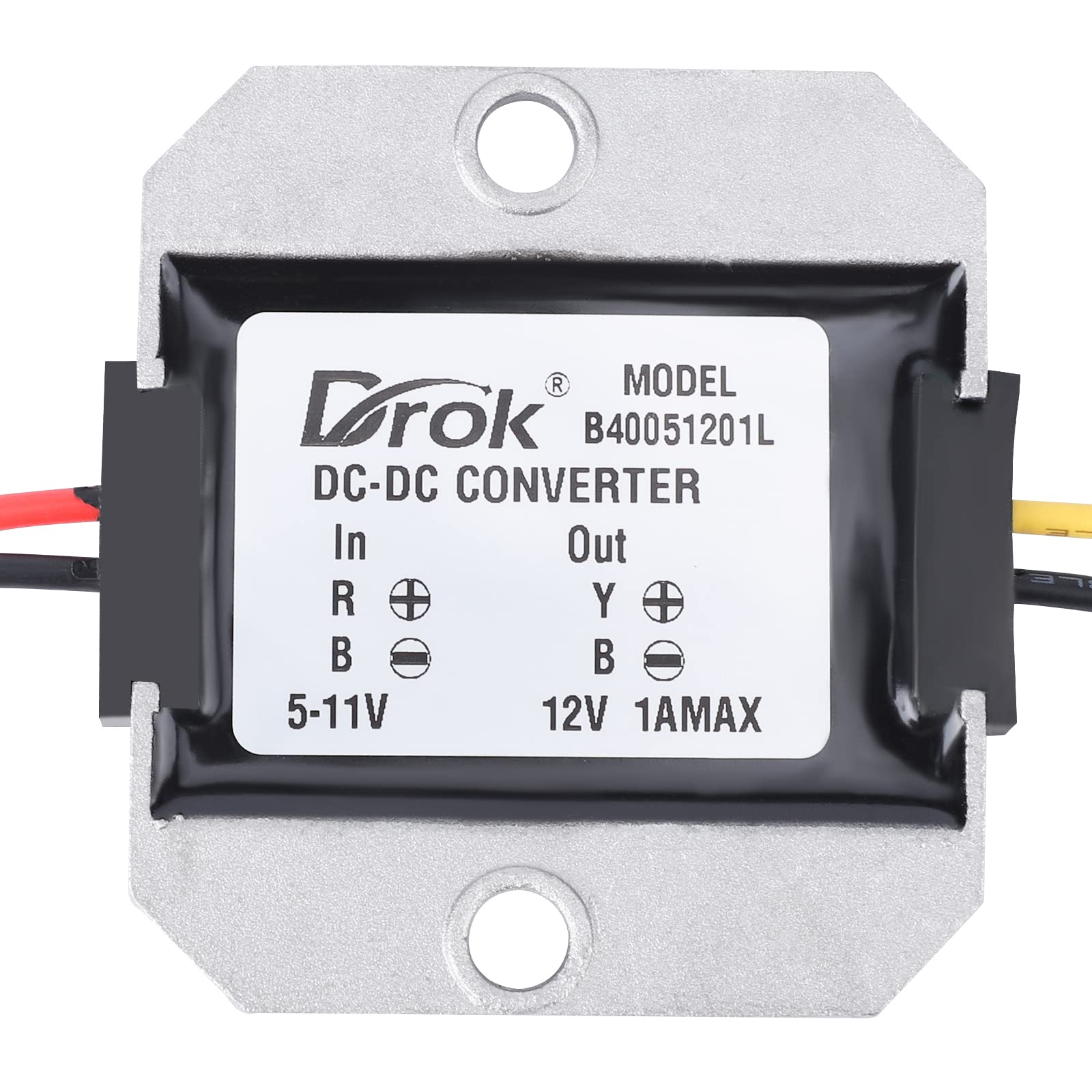 DROK DROK 5V to 12V Waterproof Step Up Converter 1A 12W Voltage Regulator for Solar Panels Power Supply - View 2 of 7