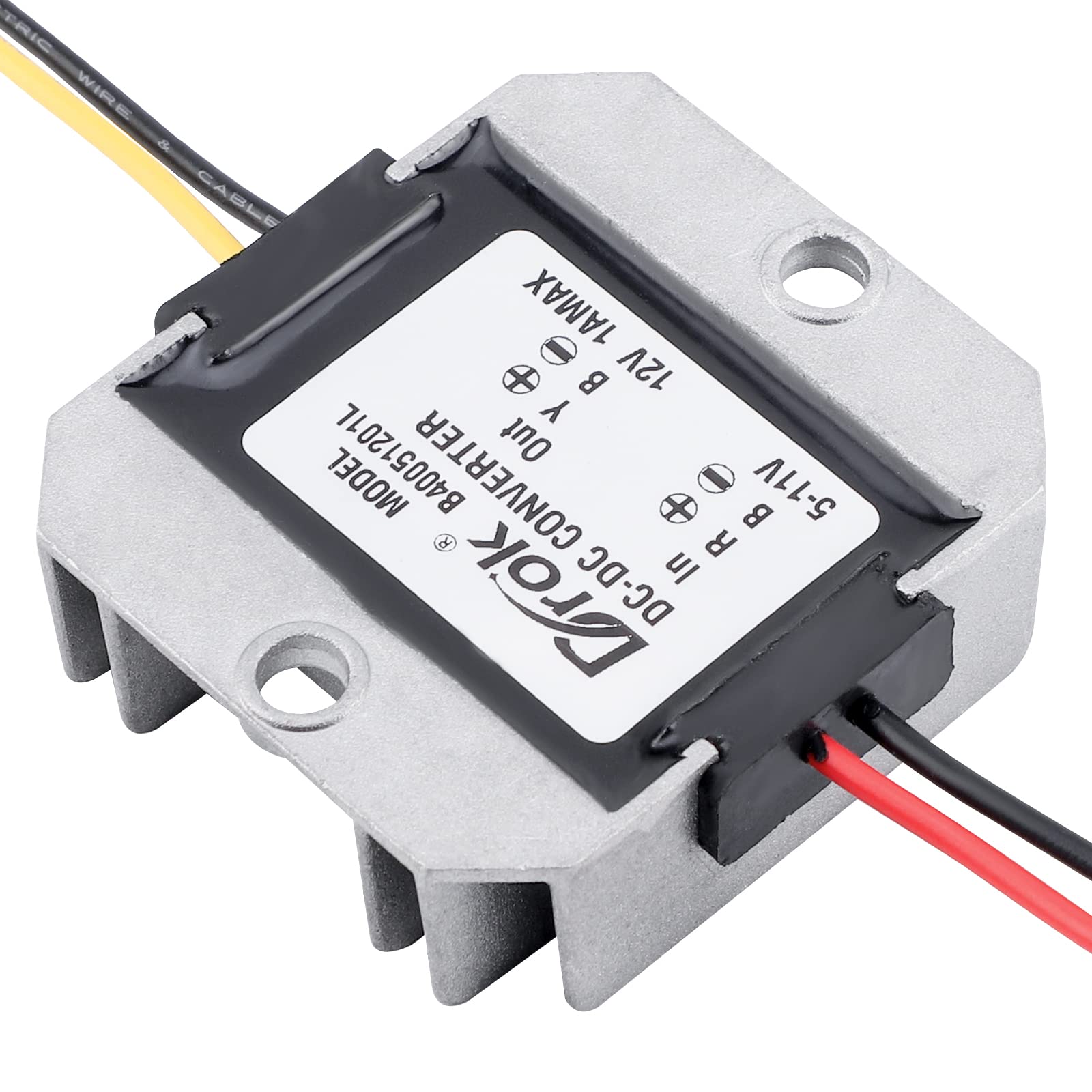 DROK DROK 5V to 12V Waterproof Step Up Converter 1A 12W Voltage Regulator for Solar Panels Power Supply - View 6 of 7