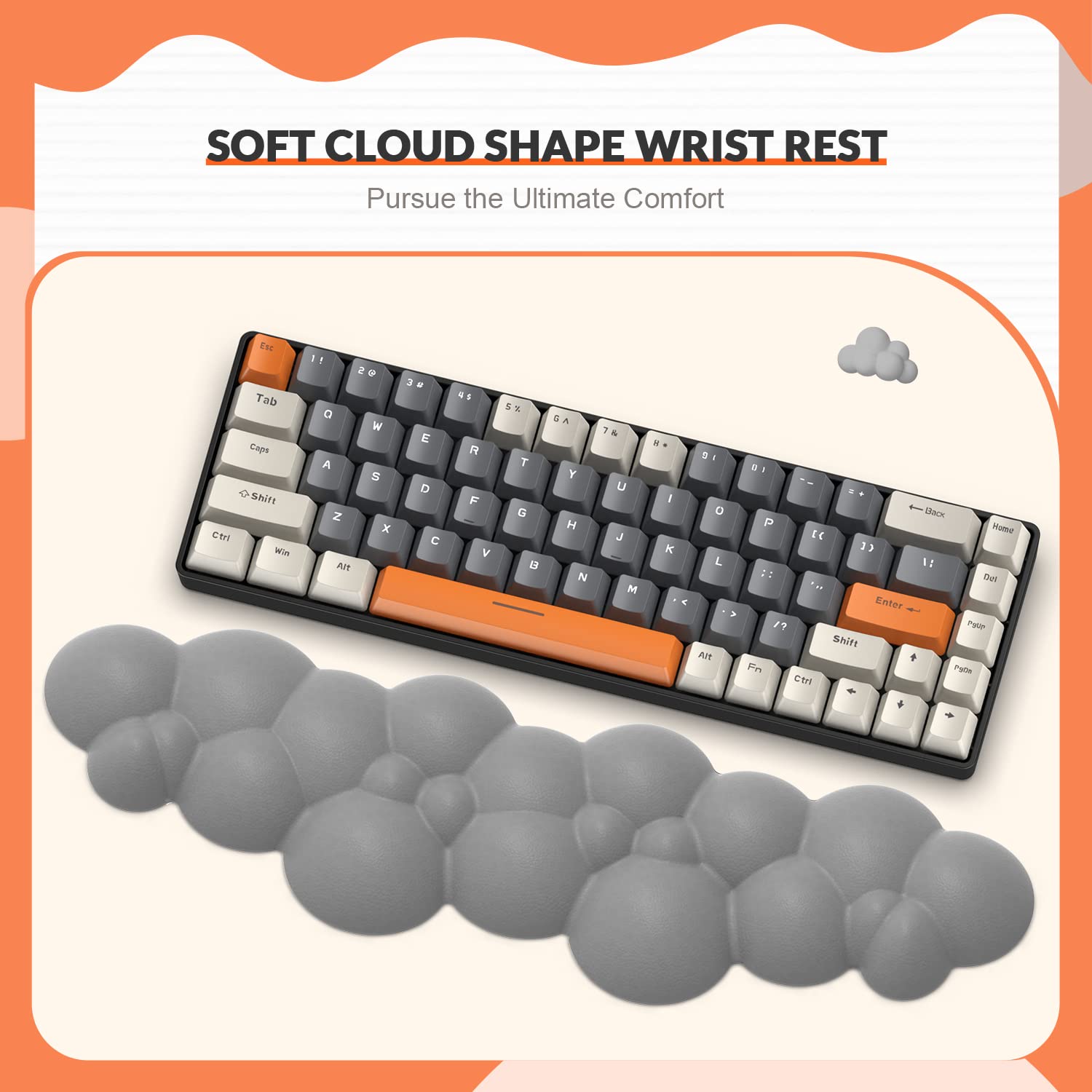 ZIYOU LANG RK-T8PR0 Wired 65% Mechanical Gaming Keyboard and Mouse with Cloud Wrist Rest RGB Backlit Anti-ghosting TKL Mini Coiled Cable Tactile - View 5 of 9