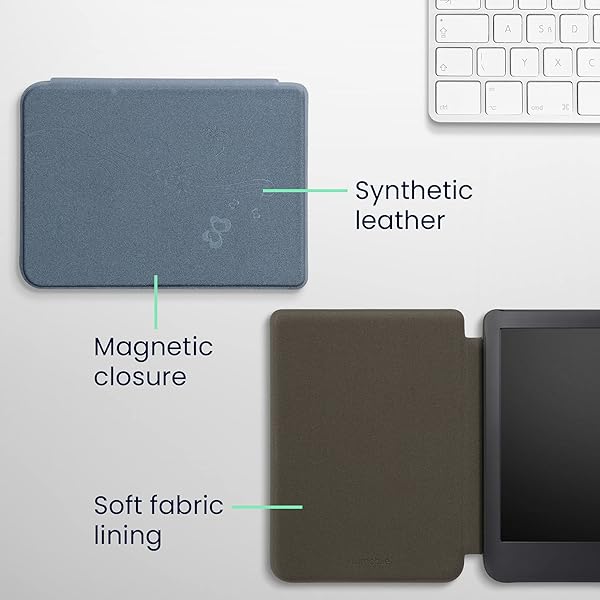 kwmobile KWMobile Butterfly Tendril Case for Kobo Clara 2E & Tolino Shine 4 - Stylish eReader Cover in Dark Blue - View 7 of 10