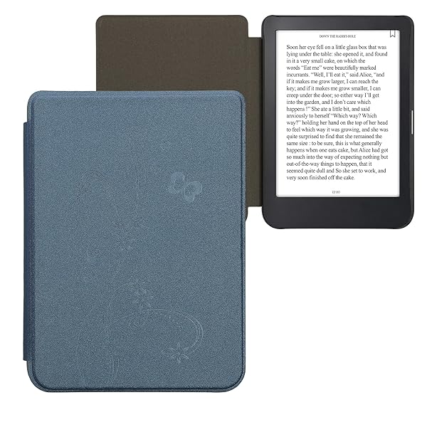 kwmobile KWMobile Butterfly Tendril Case for Kobo Clara 2E & Tolino Shine 4 - Stylish eReader Cover in Dark Blue - View 10 of 10