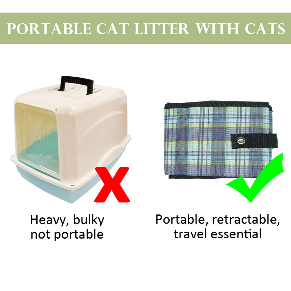 ADILAIDUN Collapsible Portable Cat Litter Box Foldable Travel Litter Carrier Waterproof Soft Packable for Cats - View 4 of 7
