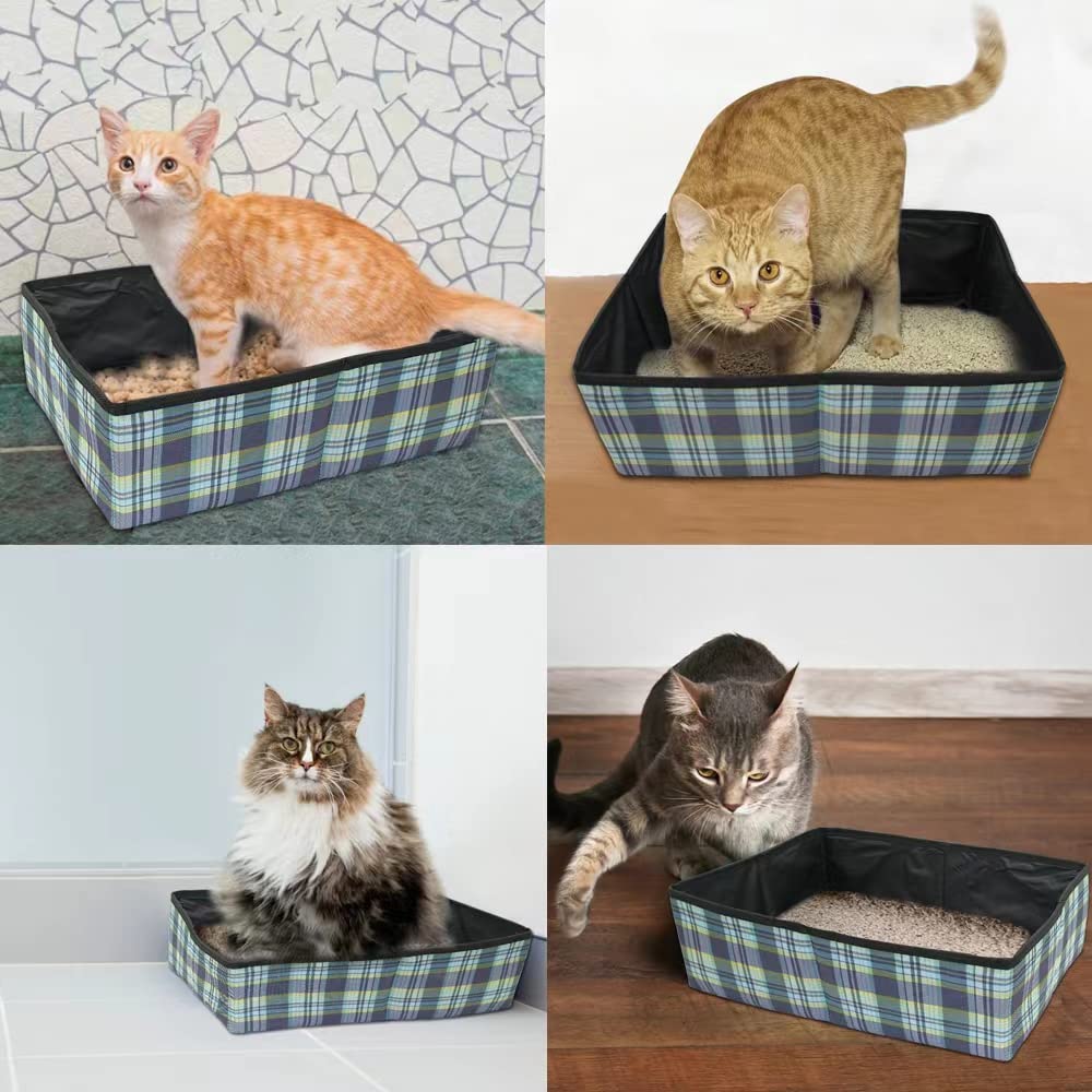 ADILAIDUN Collapsible Portable Cat Litter Box Foldable Travel Litter Carrier Waterproof Soft Packable for Cats - View 7 of 7