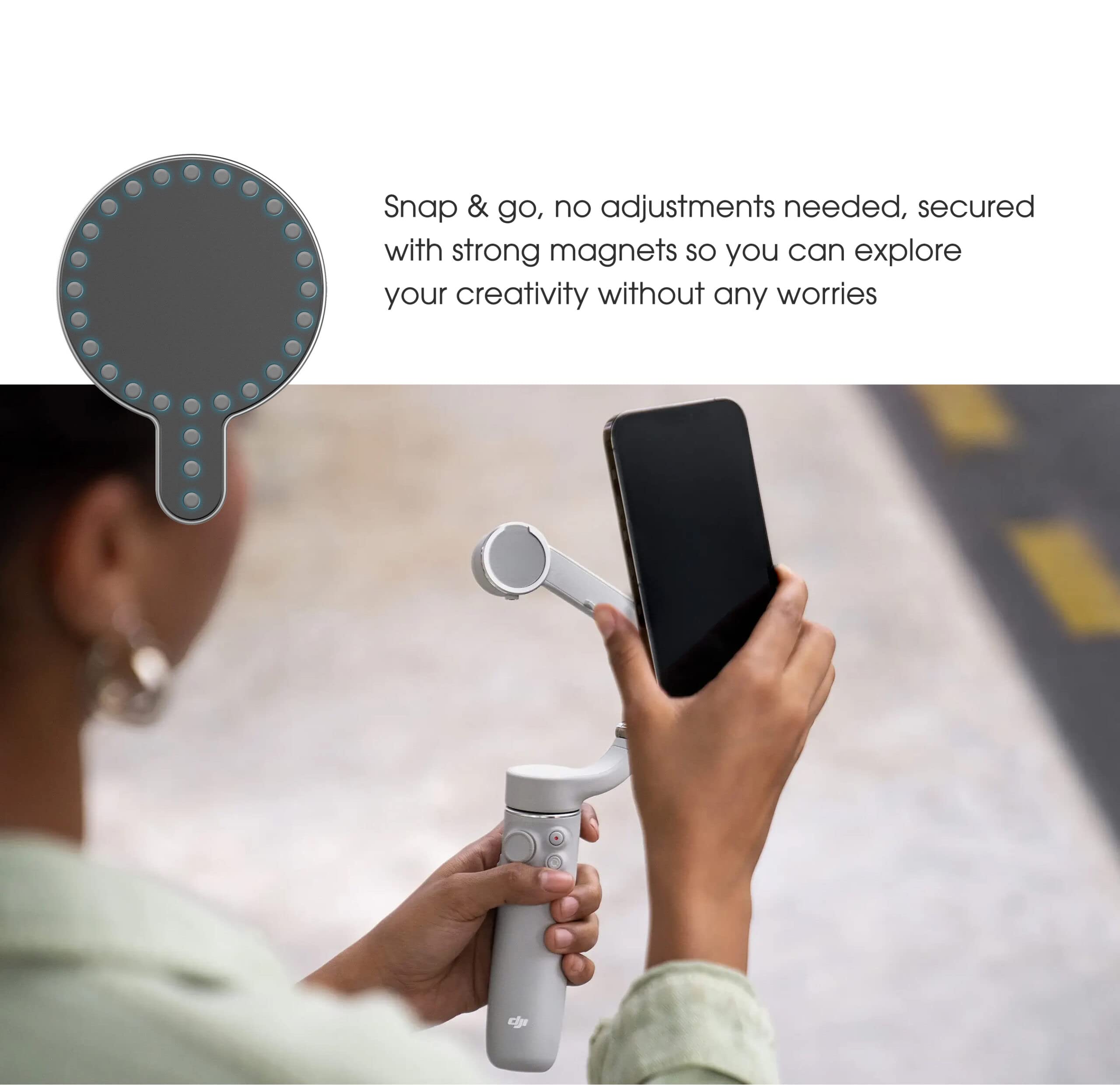 ENCASED ENCASED Magnetic Adapter for DJI OM Smartphone Gimbal Stabilizer Compatible with MagSafe for DJI OM 4 4 SE 5 6 - View 4 of 8