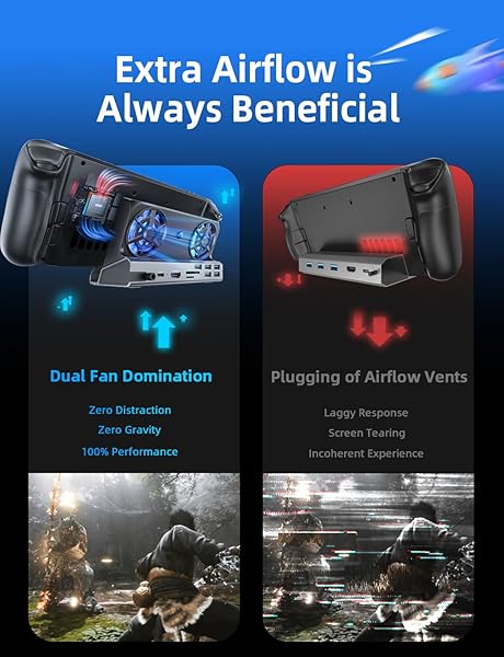 LISEN Ultimate LISEN 13-in-1 Docking Station for Steam Deck OLED & ROG Ally - 4K@60Hz, 100W Charging, Dual Cooling & 5 USB Ports - View 5 of 10