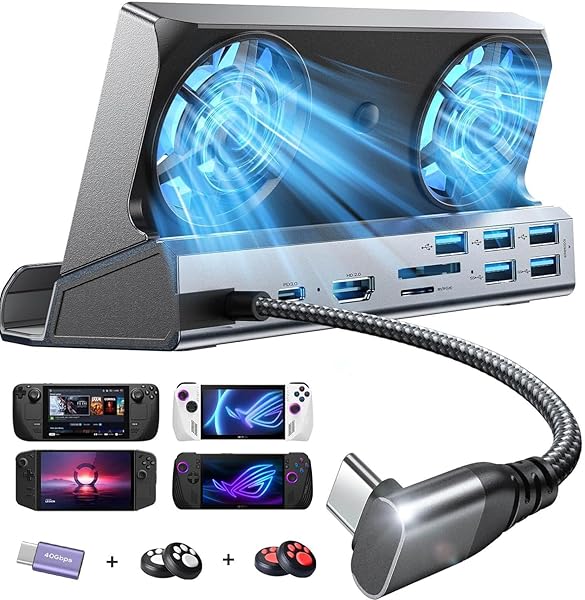 LISEN Ultimate LISEN 13-in-1 Docking Station for Steam Deck OLED & ROG Ally - 4K@60Hz, 100W Charging, Dual Cooling & 5 USB Ports - View 2 of 10