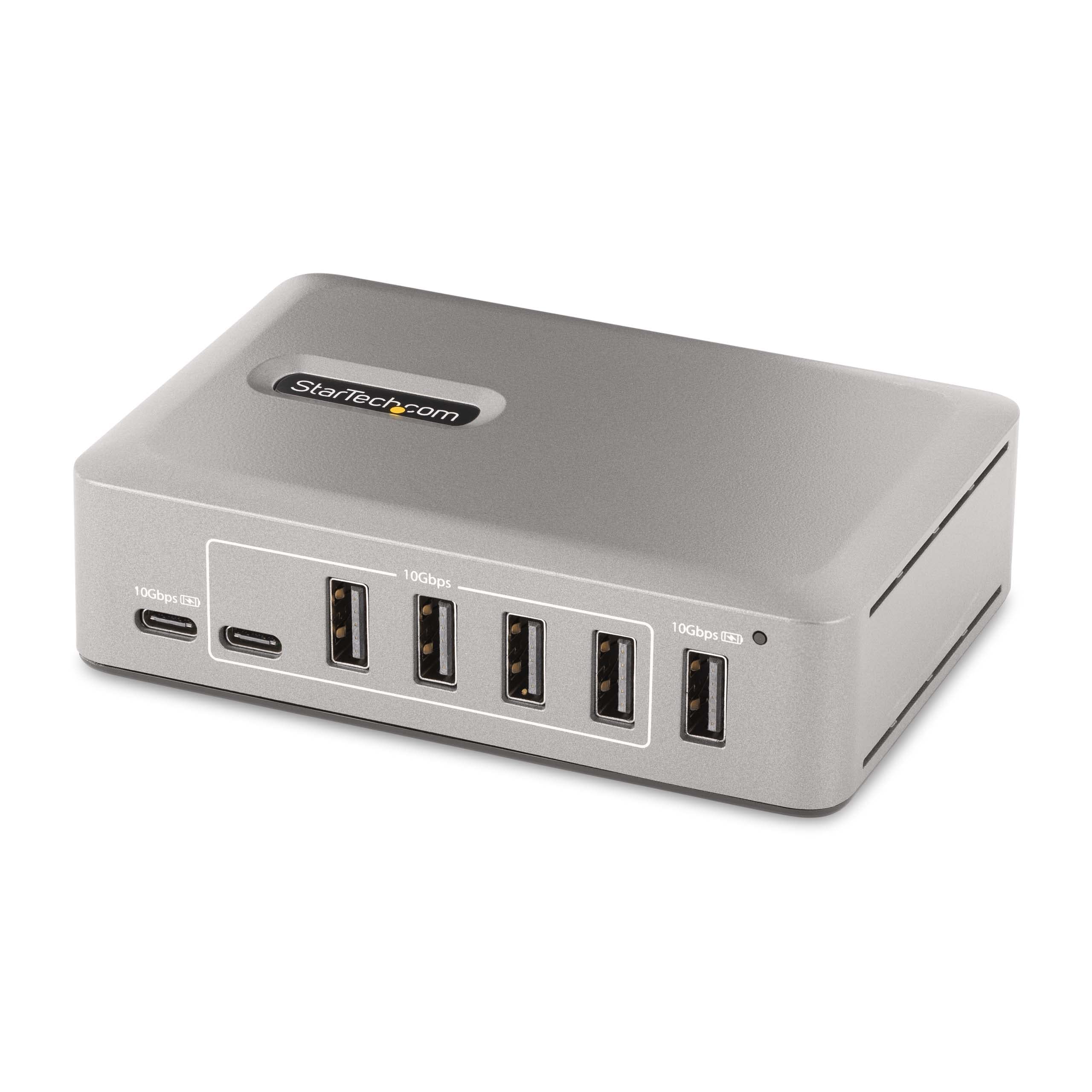 StarTech 10-Port USB-C Hub with 8 USB-A and 2 USB-C Ports Self-Powered 65W Power Supply USB 3.1 10Gbps Desktop Laptop USB Hub