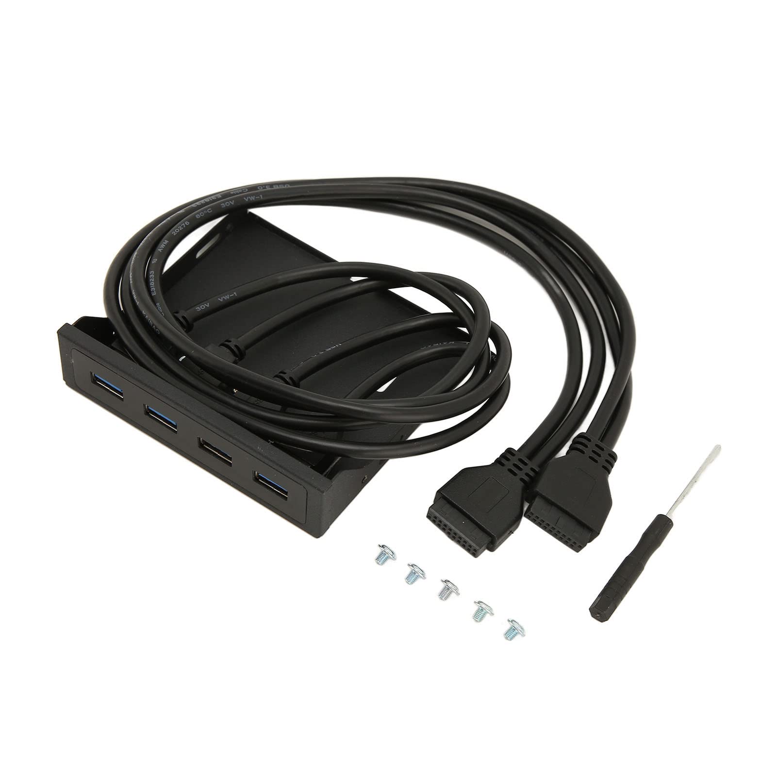 Dilwe USB 3.0 Hub 4 Ports Front Panel 3.5 Inch Floppy Bay High Speed 5Gbps PC Hub for Computer Case with 19Pin Cable - View 6 of 9