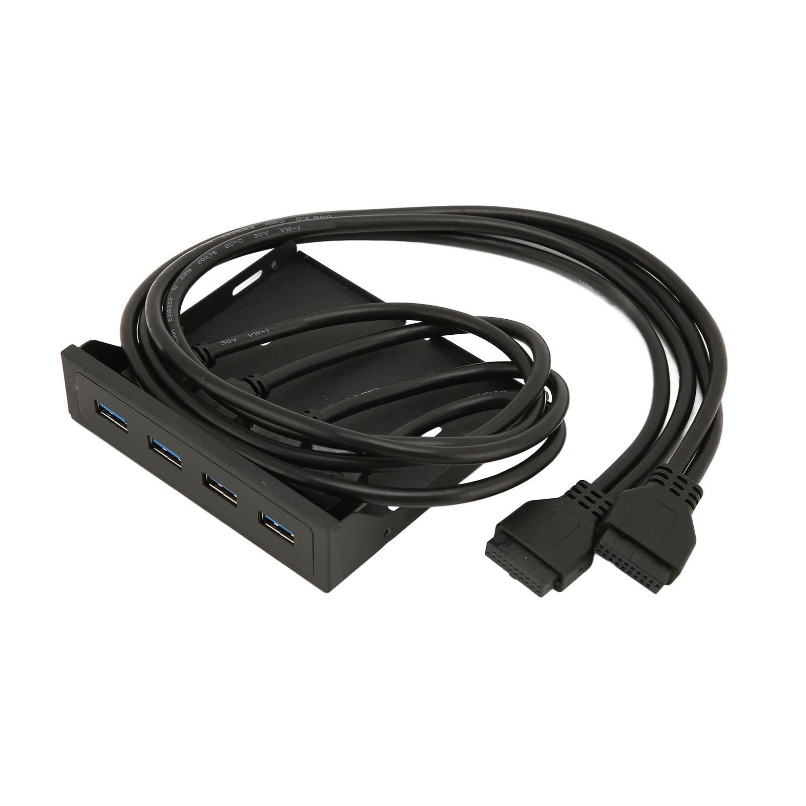 Dilwe USB 3.0 Hub 4 Ports Front Panel 3.5 Inch Floppy Bay High Speed 5Gbps PC Hub for Computer Case with 19Pin Cable - View 9 of 9