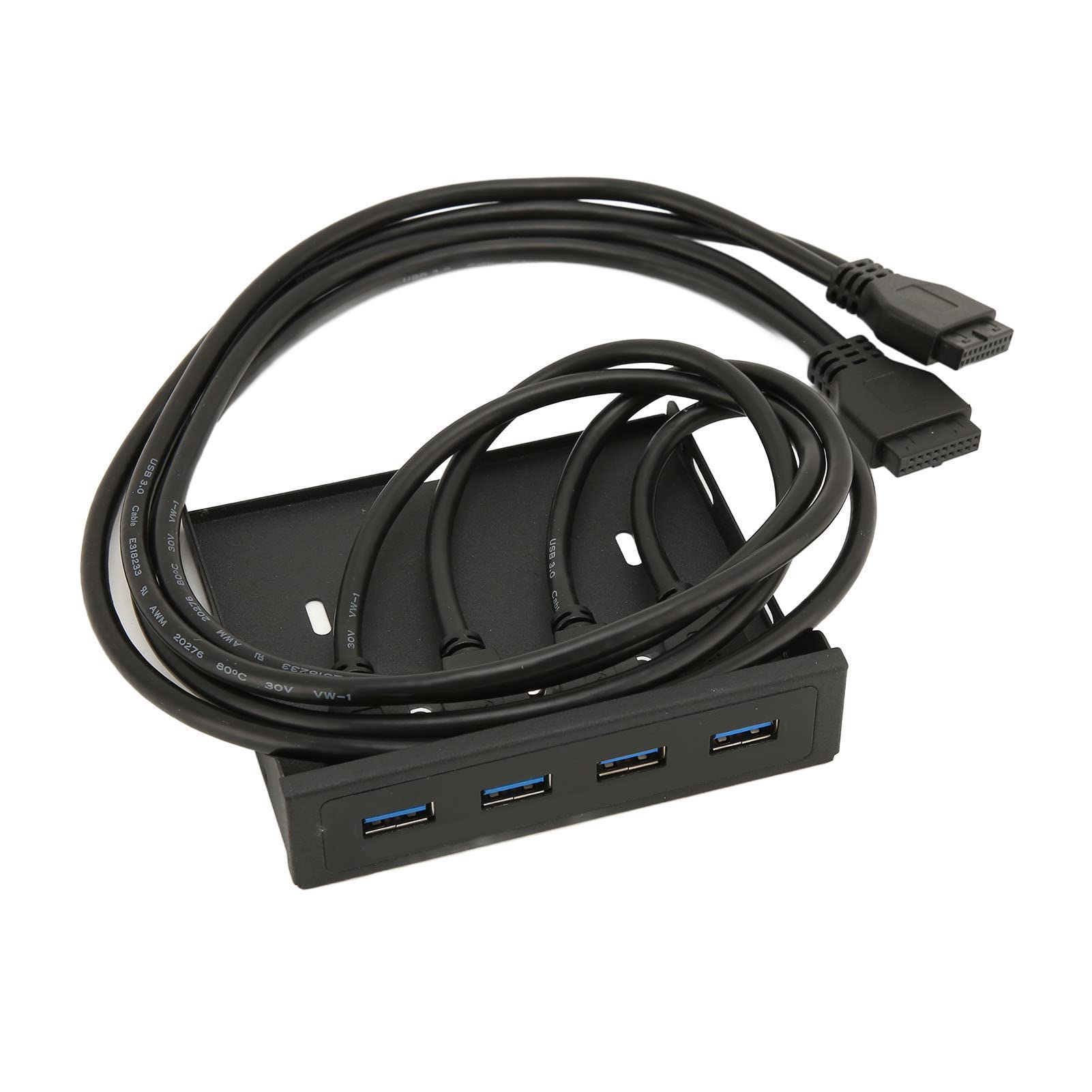 Dilwe USB 3.0 Hub 4 Ports Front Panel 3.5 Inch Floppy Bay High Speed 5Gbps PC Hub for Computer Case with 19Pin Cable