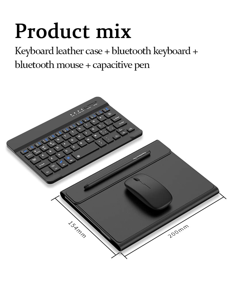 SHIEID Galaxy Z Fold 4 Keyboard with Bluetooth Mouse and Pen Wireless Connection Leather Cover for Galaxy Z Fold4 and Z Fold3 Black - View 7 of 9