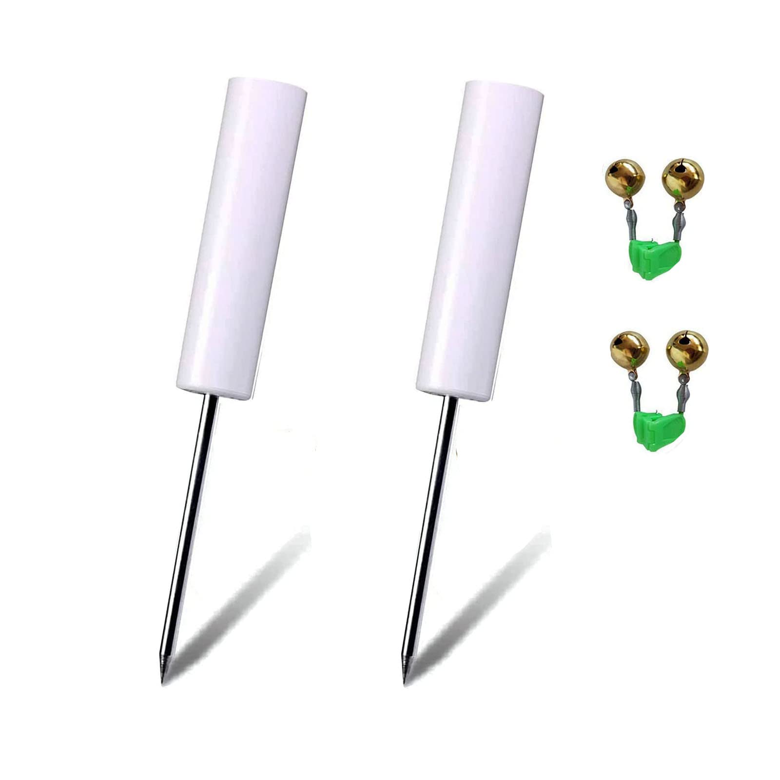 ZYLPYQ Fishing Rod Holders for Bank Fishing, with Copper Rod Alarm Bell (2 Set)