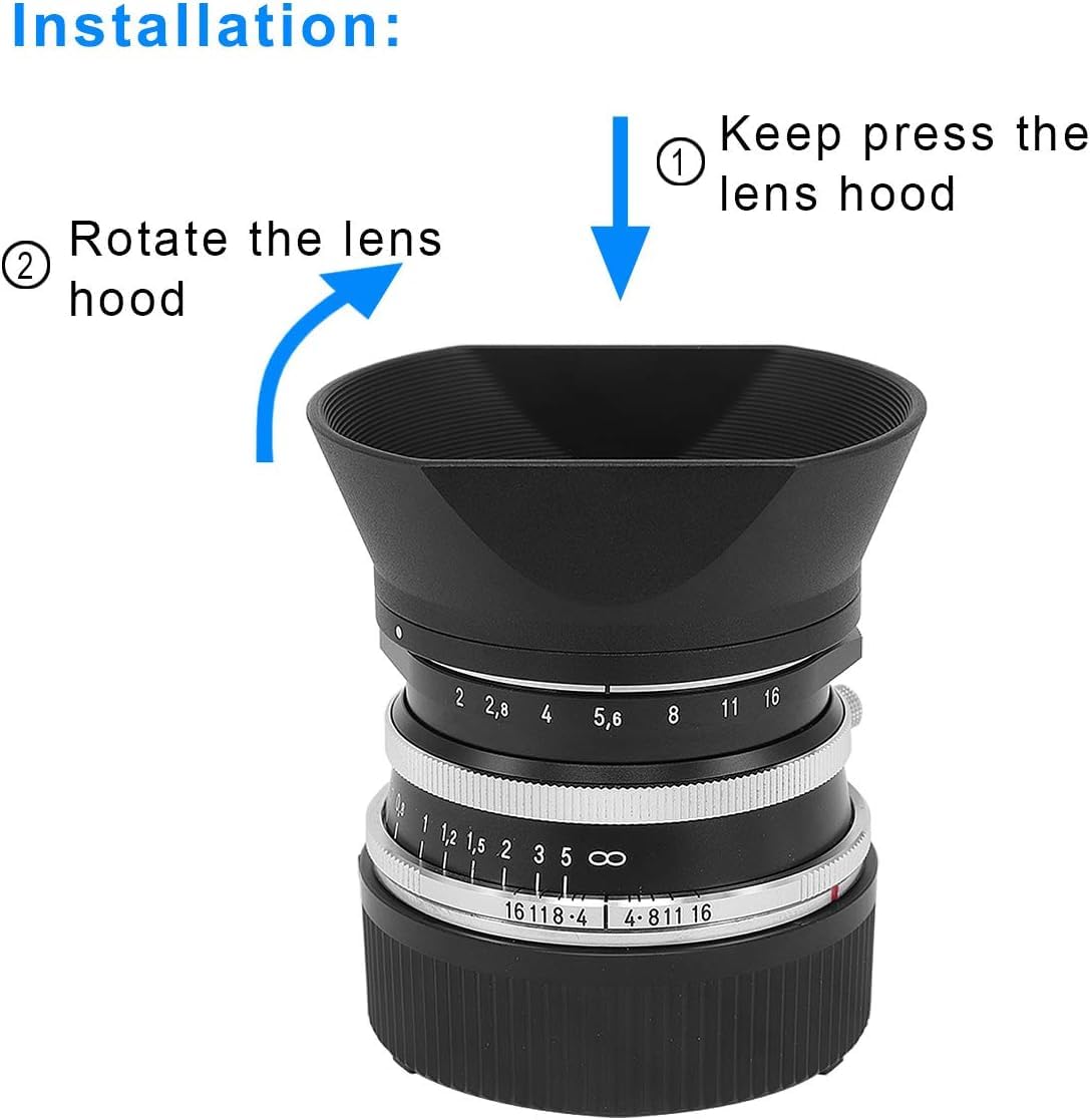 Haoge Haoge LH-VM12W Bayonet Square Metal Lens Hood for Voigtlander 35mm f2 Ultron Vintage Line VM Lens Silver Replacement - View 8 of 9