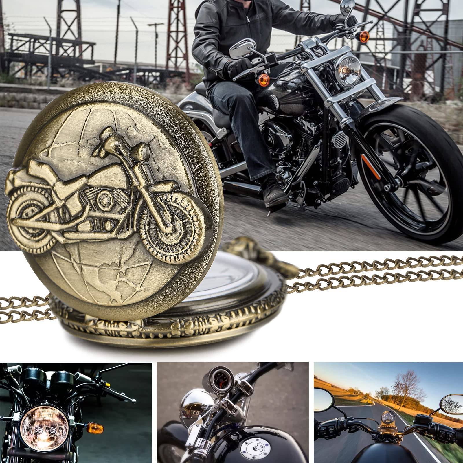 Keller & Weber Keller and Weber Vintage Pocket Watch for Men Gift Set Perfect for Christmas Father's Day Gifts for Dad Husband Boyfriend with Gift Box and Card - View 6 of 9