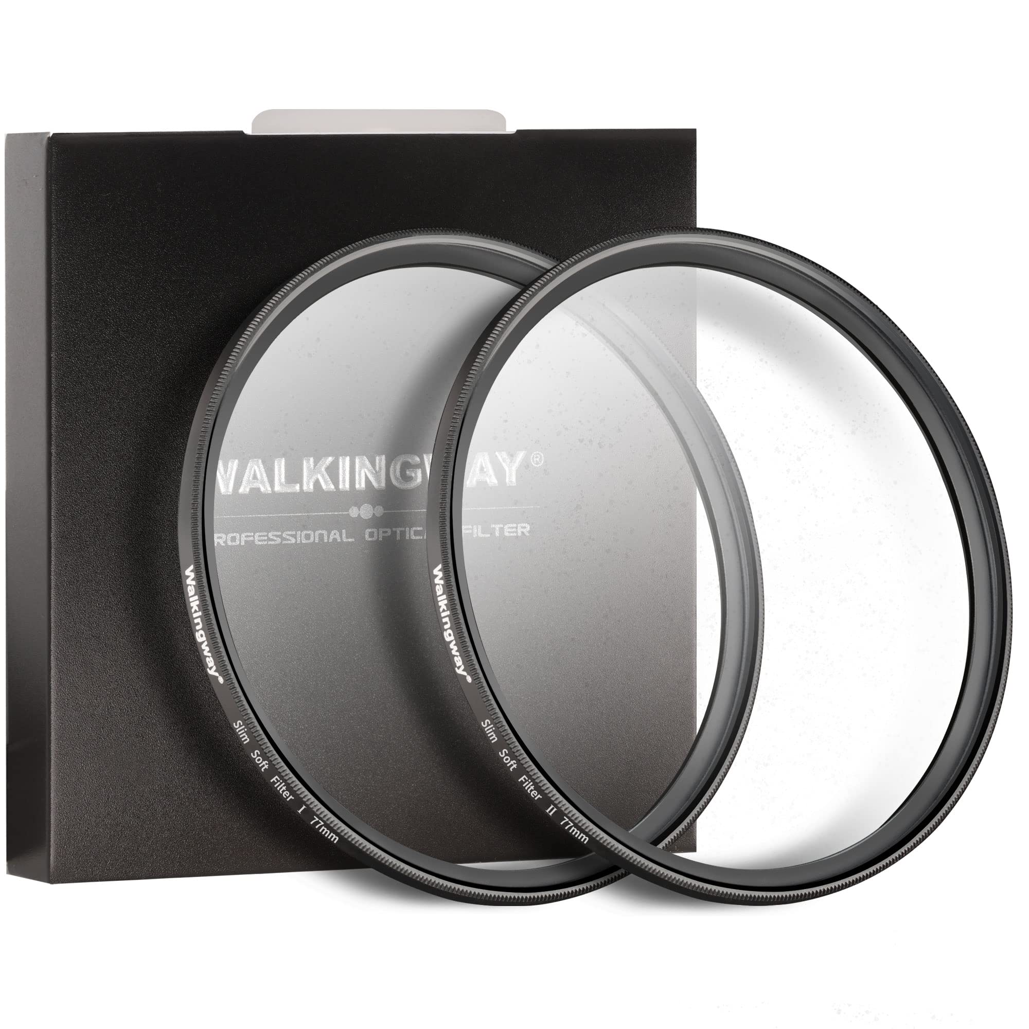 Walking Way Walking Way 77MM White Mist Diffusion Filter Set for DSLR Camera Soft Focus Dreamy Fog Effect 2pcs