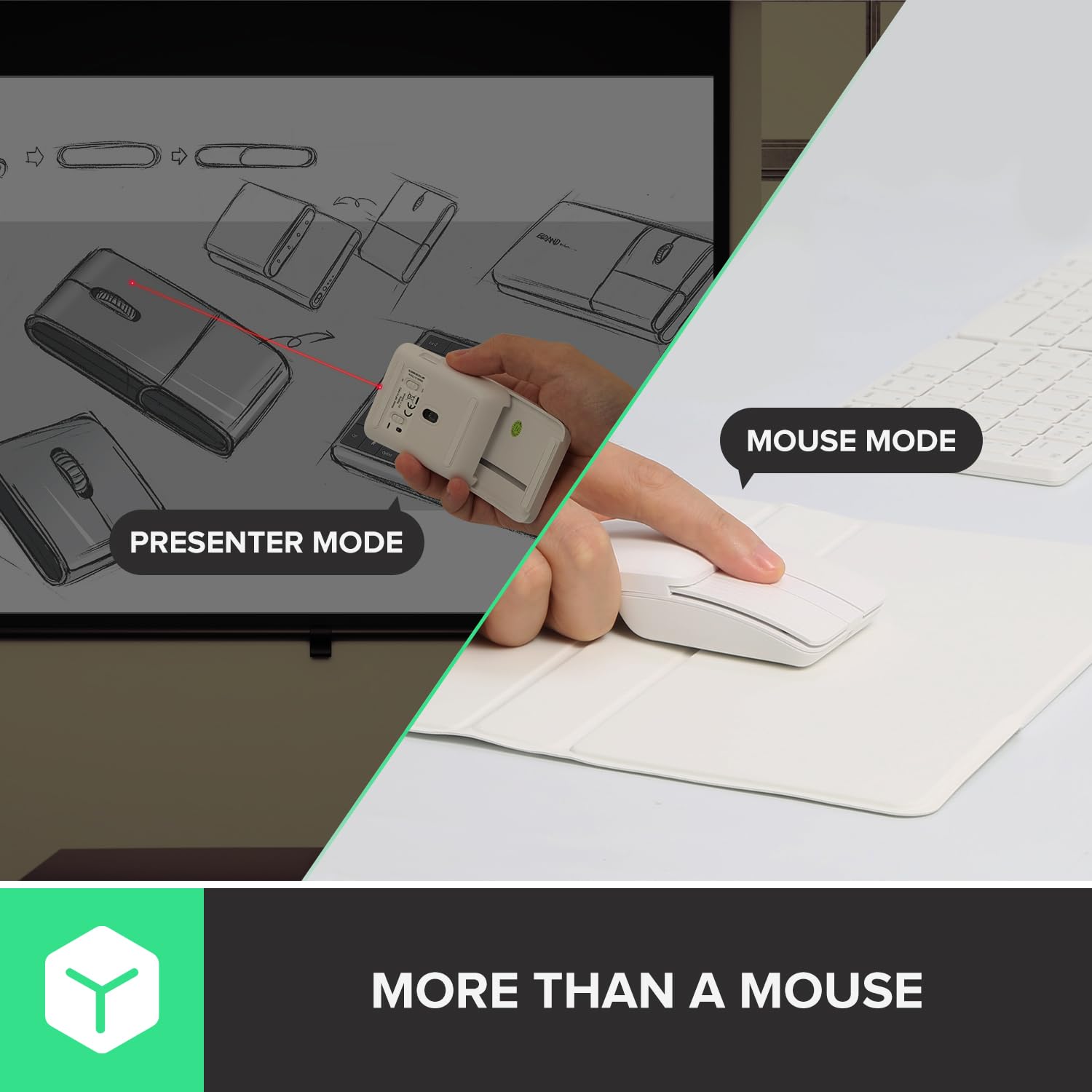 DELUX DELUX PockCombo Wireless Portable Keyboard and Mouse with Case Bluetooth Foldable 2-in-1 Mini Mouse White - View 5 of 9