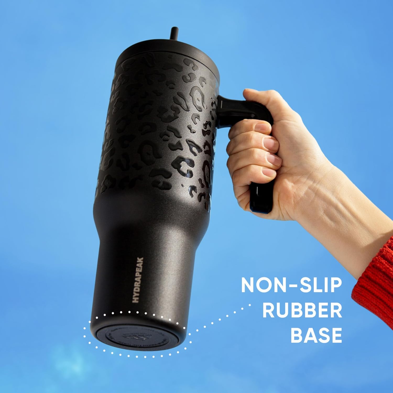 Hydrapeak Hydrapeak Voyager 40 Oz Stainless Steel Tumbler Insulated Water Bottle with Handle Straw Lid Cupholder Friendly Pale Sage - View 7 of 8