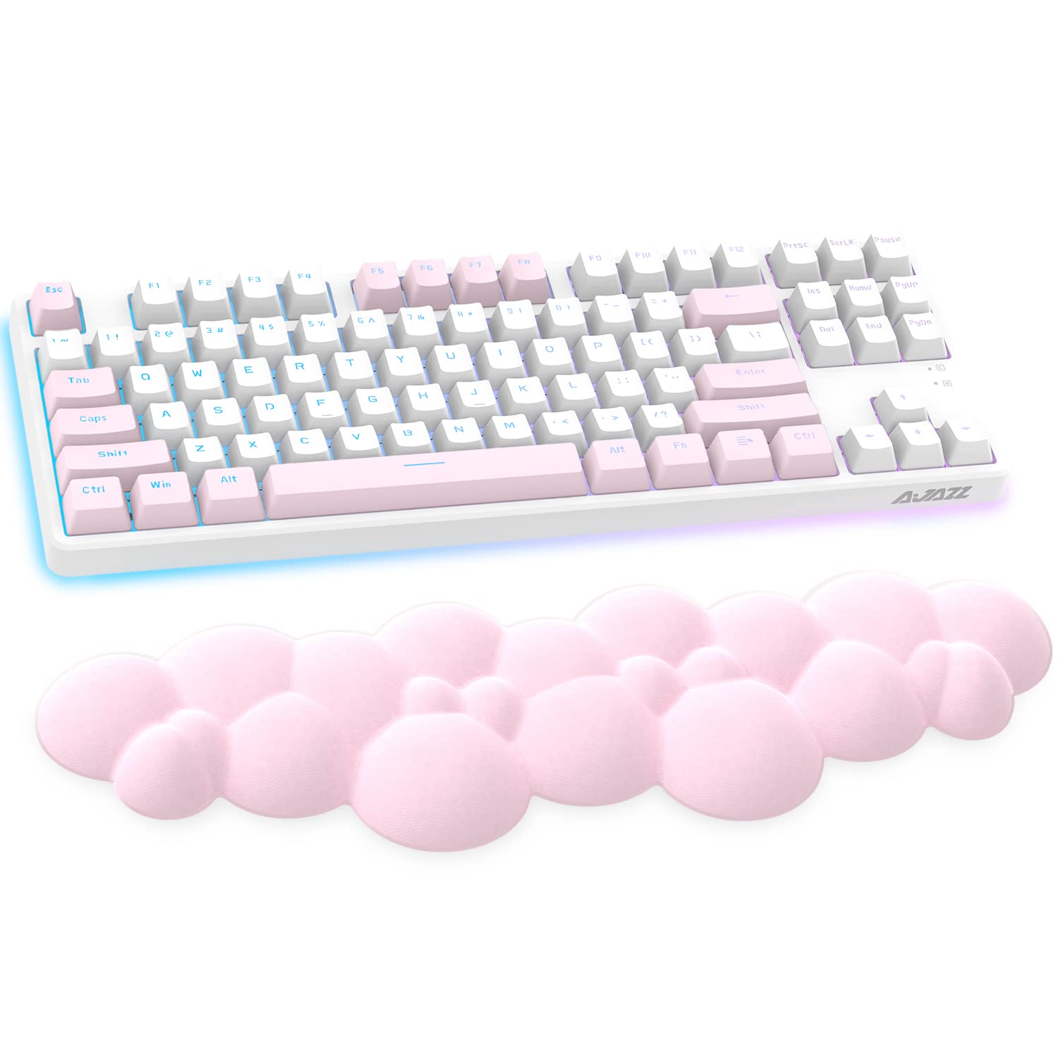 ATTACK SHARK Ergonomic Pink Gaming Keyboard Wrist Rest Pad - Memory Foam Palm Support for Pain Relief & Comfort