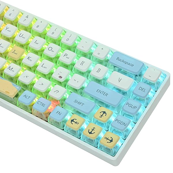 Fogruaden Fogruaden Pudding Keycaps 60 Percent Dye Sublimation Set ASA Profile for Cherry Gateron MX Switches Mechanical Keyboard Summer Beach - View 4 of 9