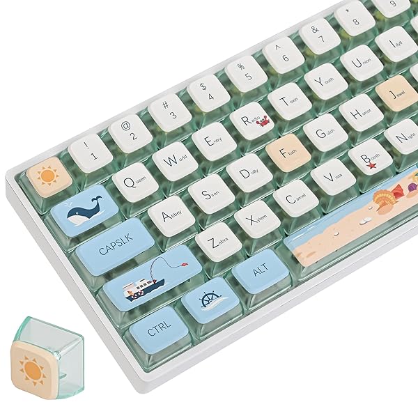 Fogruaden Fogruaden Pudding Keycaps 60 Percent Dye Sublimation Set ASA Profile for Cherry Gateron MX Switches Mechanical Keyboard Summer Beach