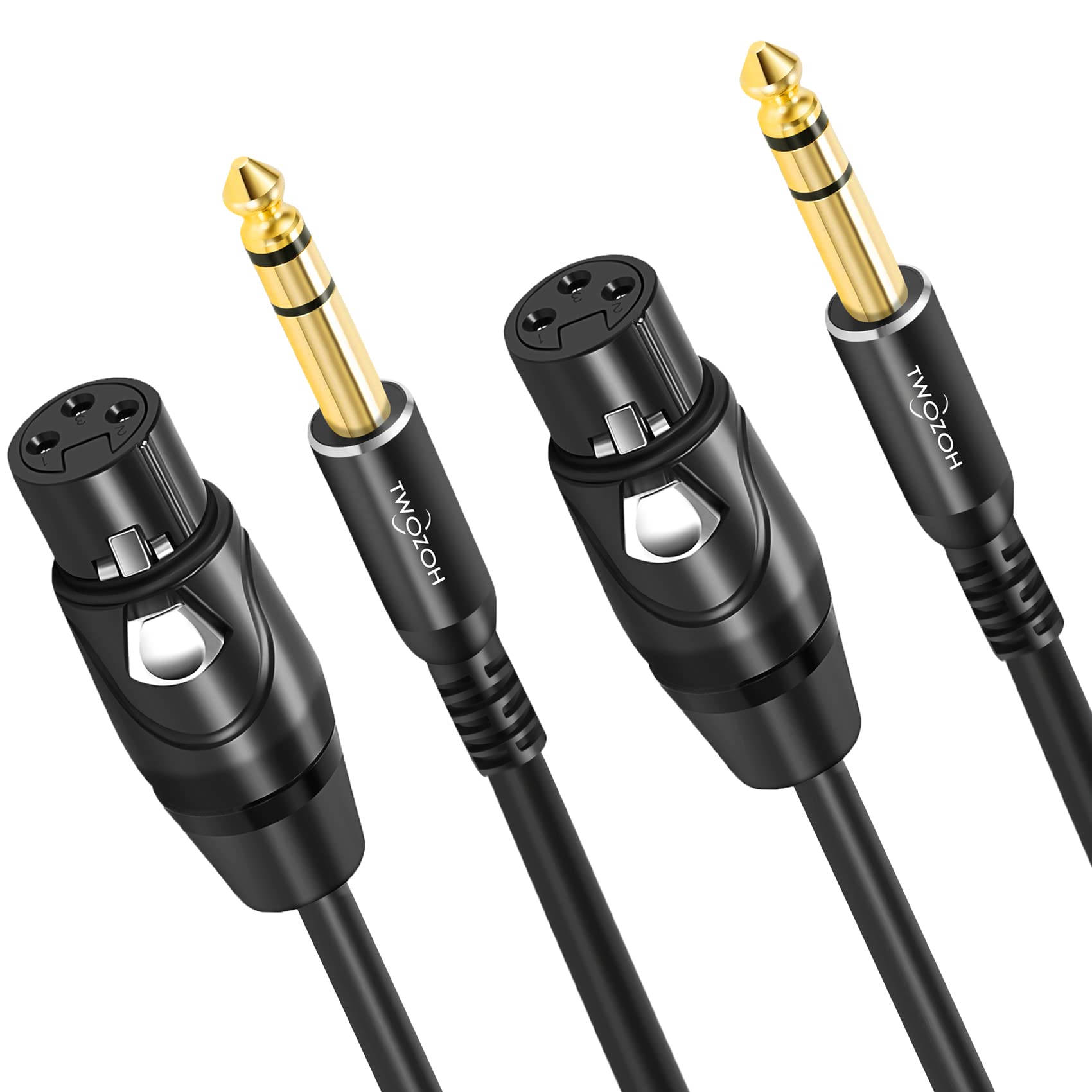 Twozoh XLR Female to 1 4 Inch (6.35mm) TRS Cable 6.6FT 2 Pack, Quarter Inch Jack Balanced to XLR Microphone Cable (Professional HiFi) - View 7 of 7
