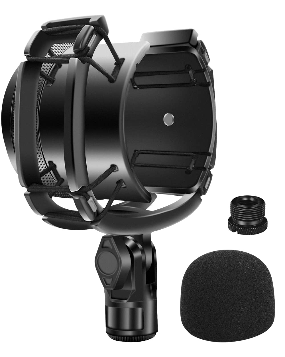 Borenbuir Custom Built Shock Mount with Pop Filter for Blue Yeti Microphones, Metal Plastic Frame, Anti-Vibration Suspension, Floor Mount - View 9 of 9