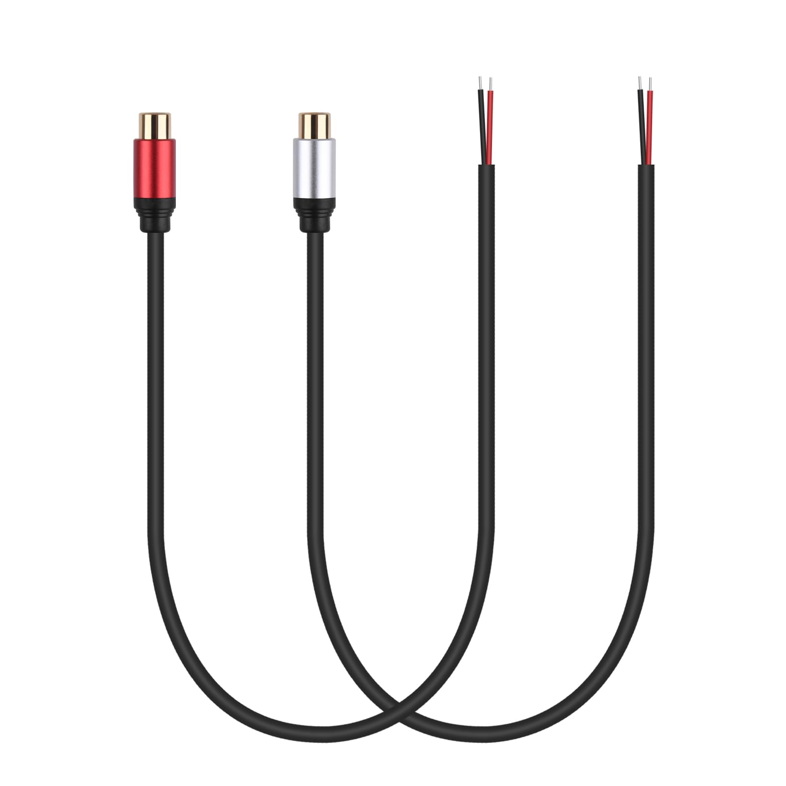 HIEbee (2 Pack) 1ftSpeaker Wire RCA Female Plug Jack Connector Adapter to Bare Wire Open End Audio Video RCA Cable for Amplifier Receiver Speakers - View 2 of 5