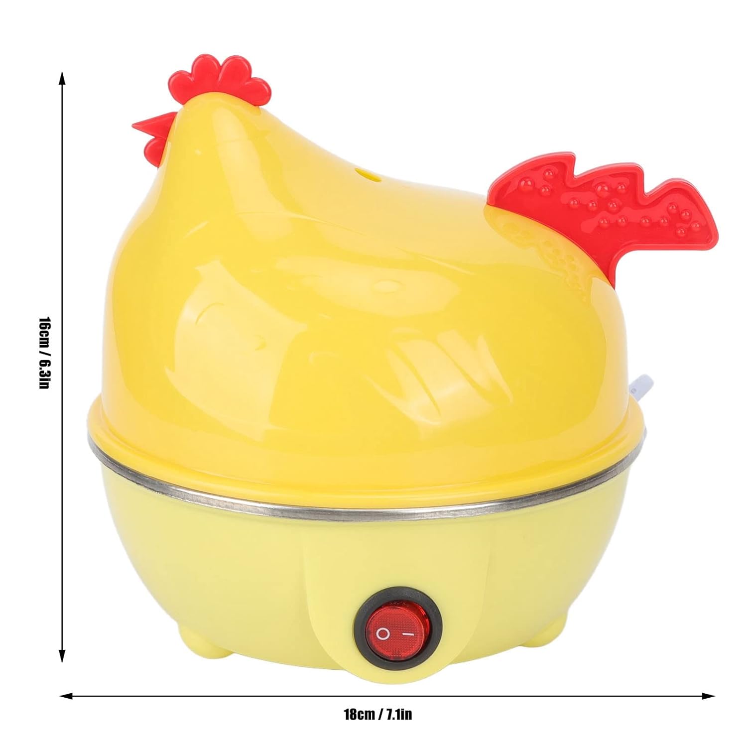 Yosoo 7 Egg Capacity Electric Egg Cooker Chicken Shape Rapid Boiler with Automatic Power Off Function Prevents Dry Burning - View 2 of 9