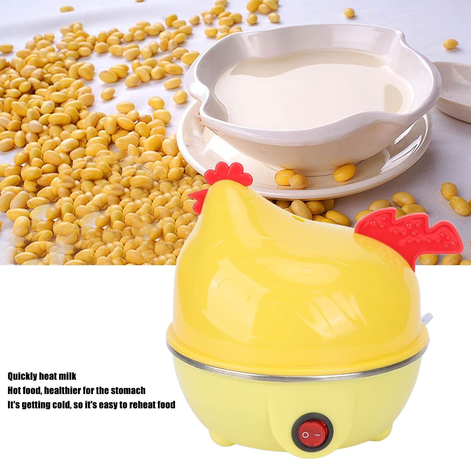 Yosoo 7 Egg Capacity Electric Egg Cooker Chicken Shape Rapid Boiler with Automatic Power Off Function Prevents Dry Burning - View 4 of 9