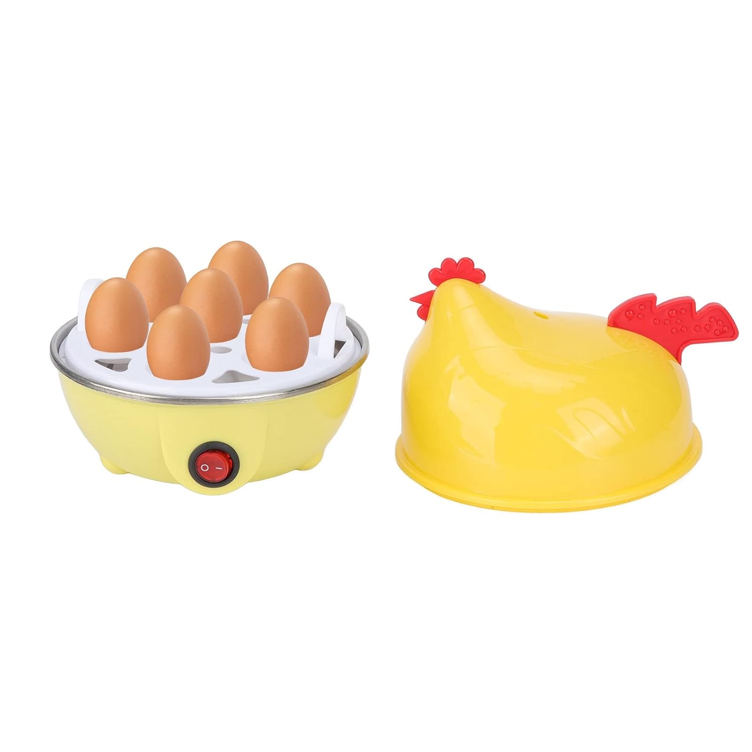 Yosoo 7 Egg Capacity Electric Egg Cooker Chicken Shape Rapid Boiler with Automatic Power Off Function Prevents Dry Burning - View 8 of 9