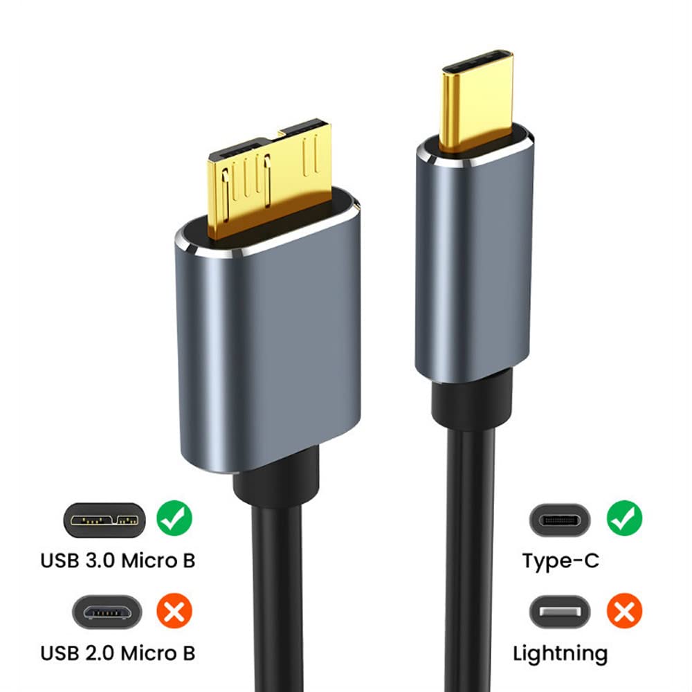 Tianle Tianle USB C Hard Drive Cable 0.5M 1.6ft 5Gbps Micro B to Type C for WD Seagate Toshiba M3 1TB Galaxy S5 Note 3 - View 2 of 9