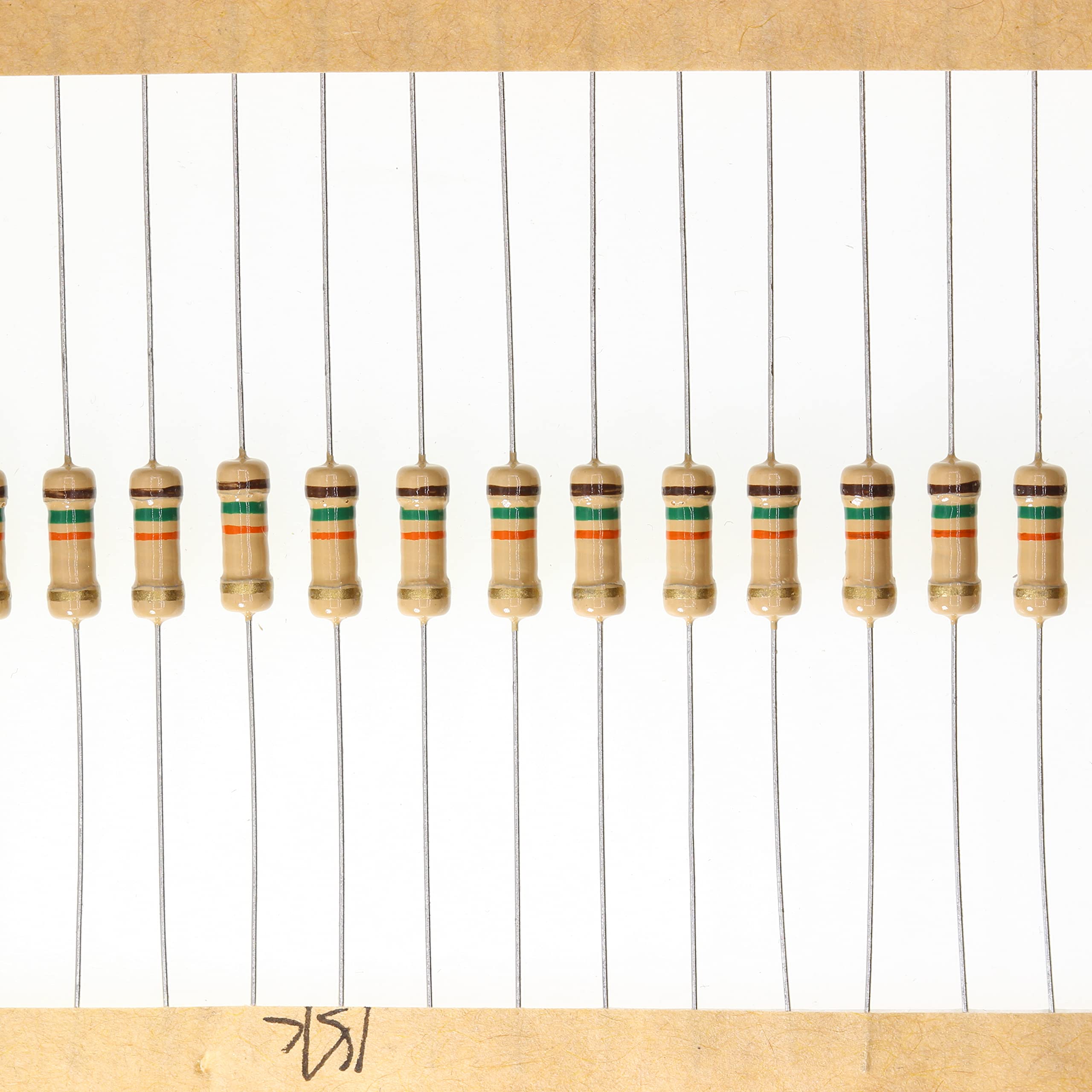 HUABAN 100 Pieces 0.5 Watts 1 2W 15K Ohm 5% Carbon Film Resistor