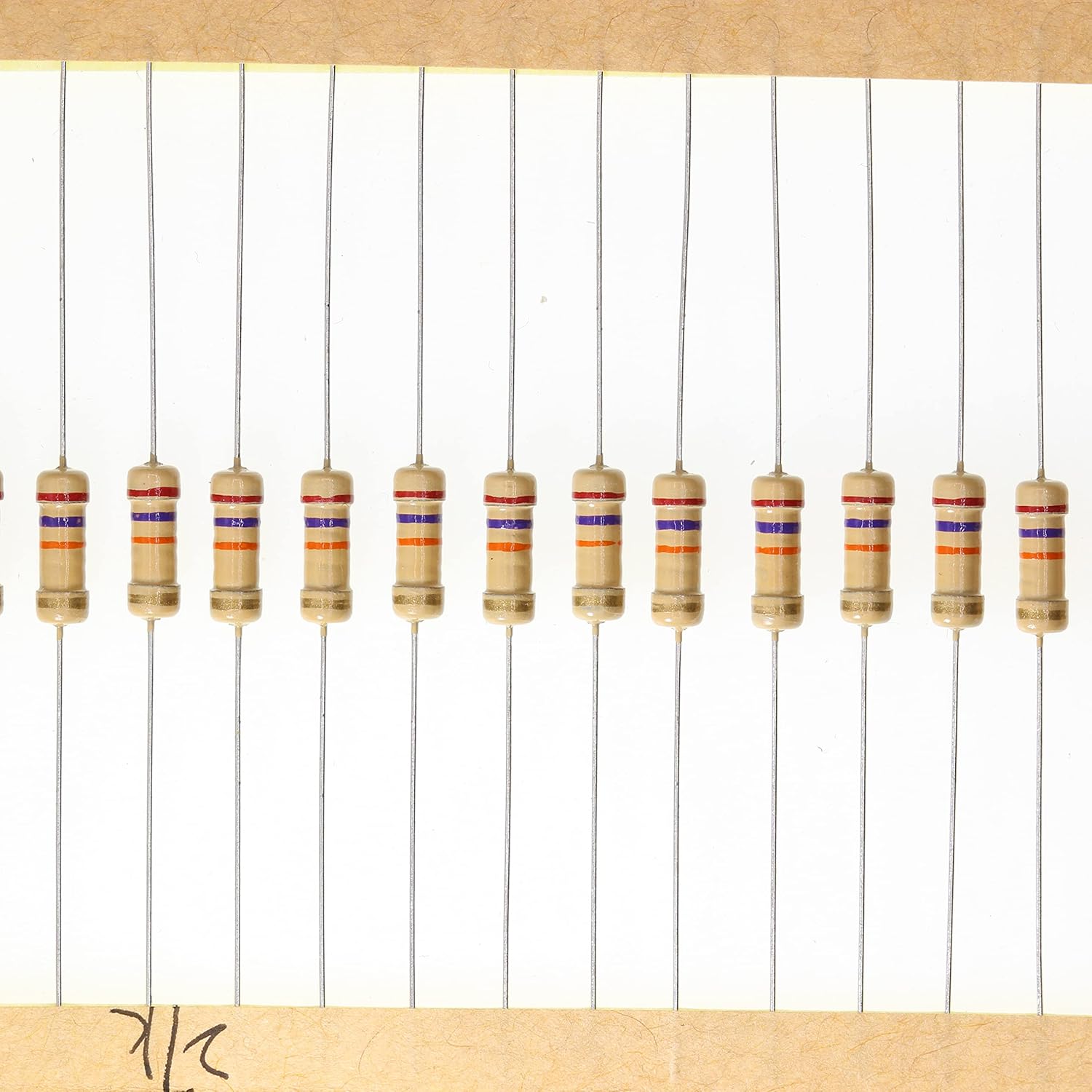 HUABAN HUABAN 100 Pieces 0.5 Watts 2K2 Ohm 5% Carbon Film Resistor for Electronics Projects - View 2 of 9