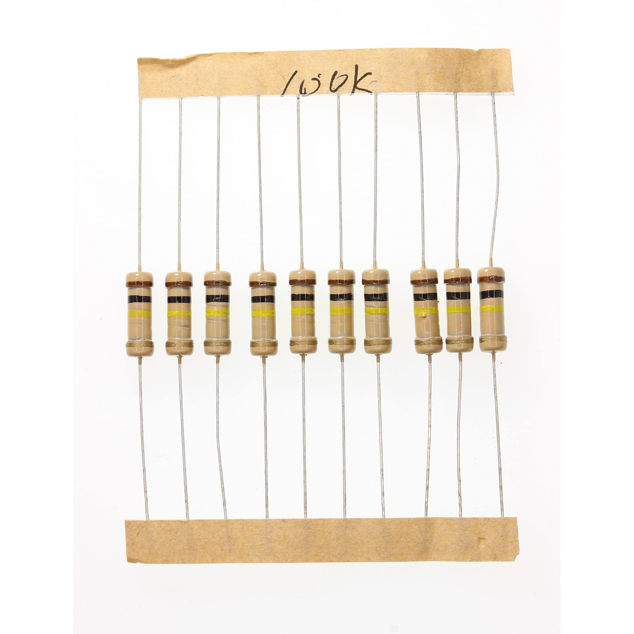 HUABAN 100 Pieces 1 Watts 1W 100K Ohm 5% Carbon Film Resistor