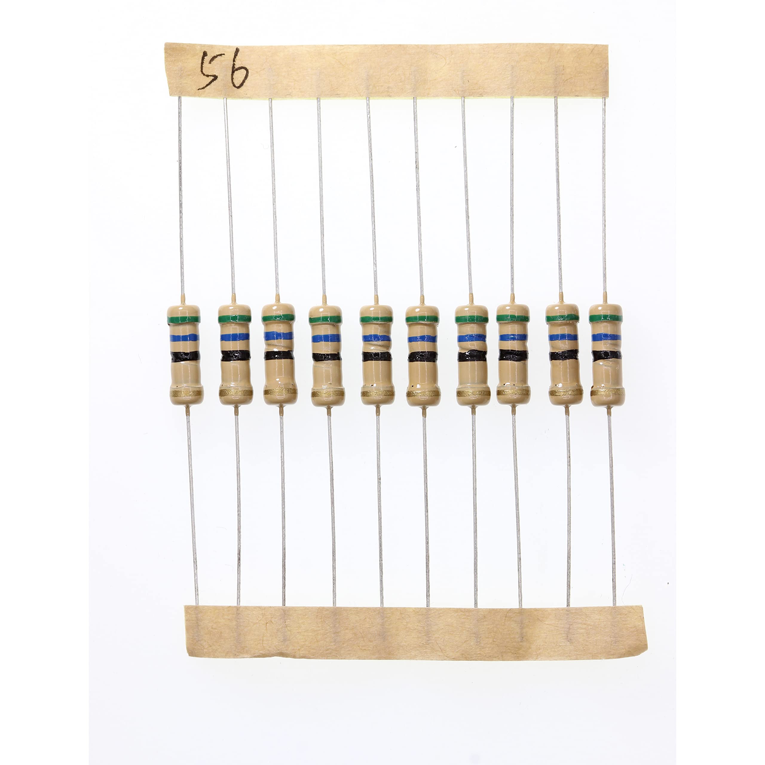 HUABAN 100 Pieces 1 Watts 1W 56R 56 Ohm 5% Carbon Film Resistor