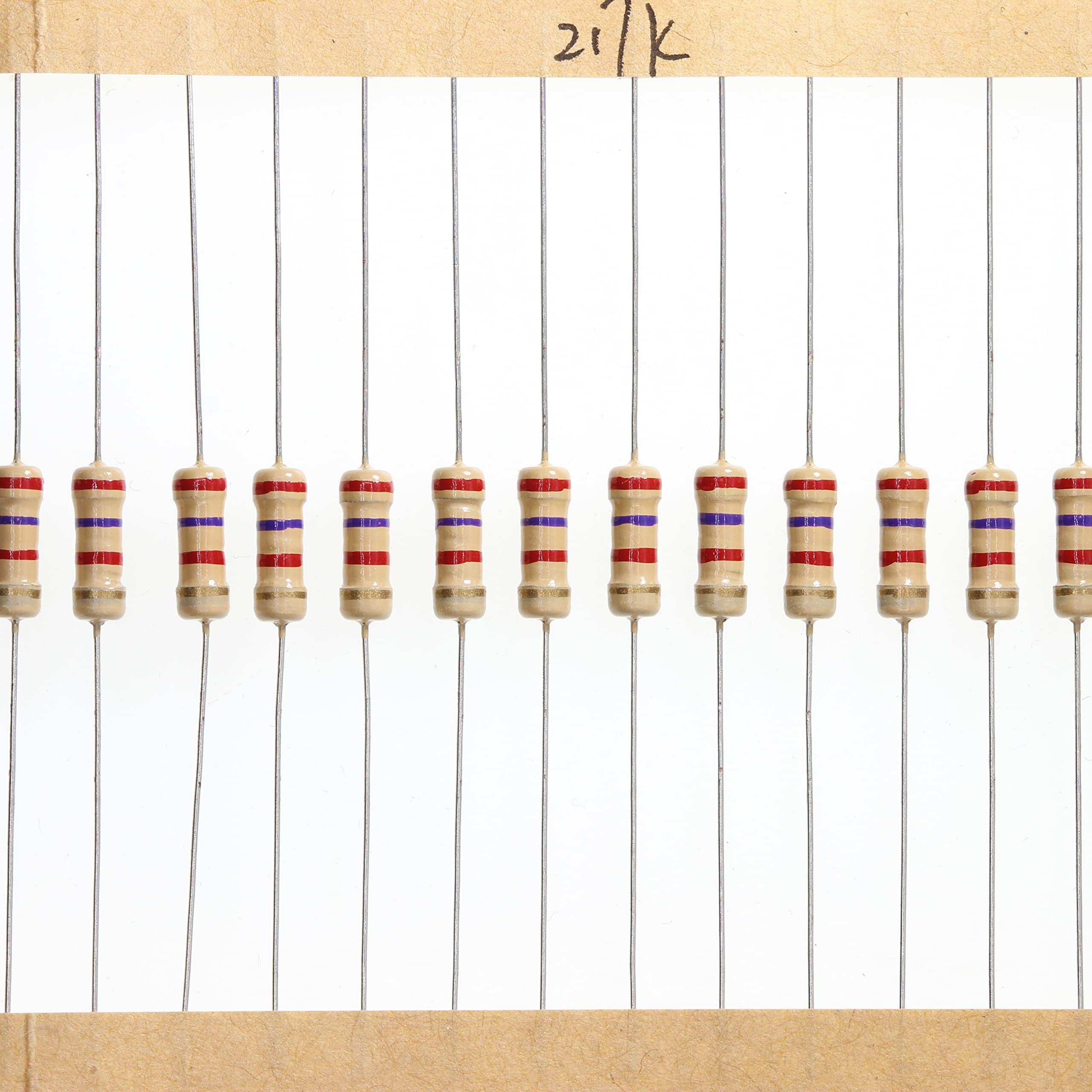 HUABAN 100 Pieces 0.5 Watts 1 2W 2K7 Ohm 5% Carbon Film Resistor